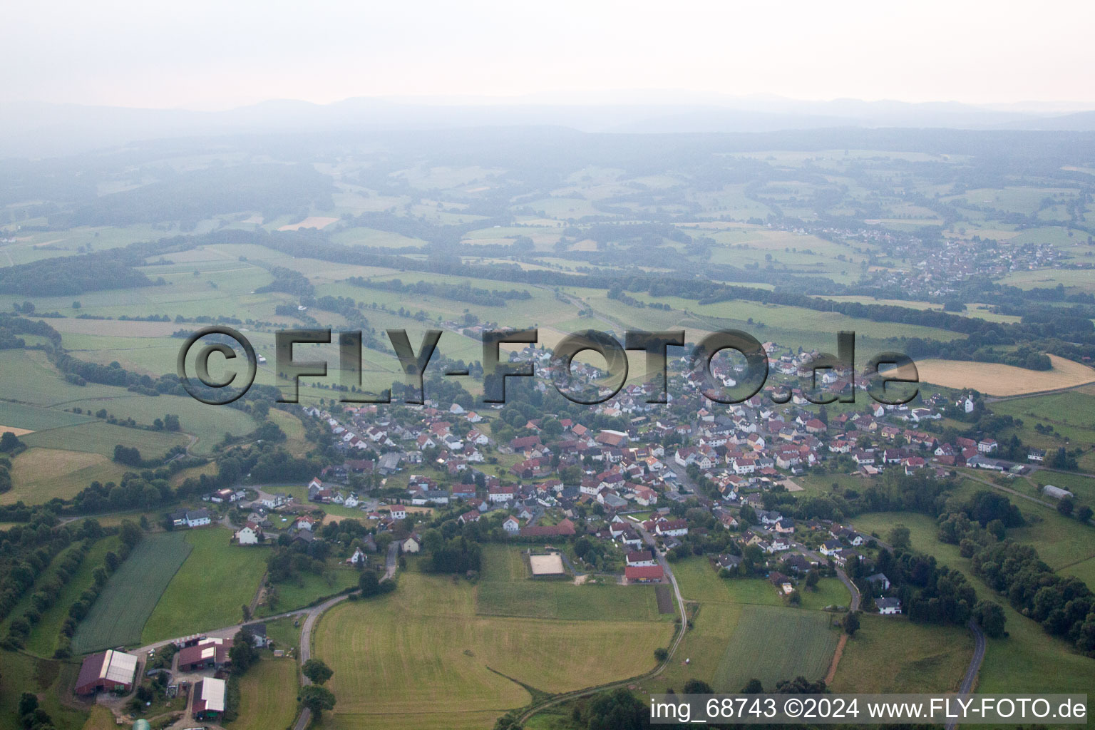 Vue aérienne de Hutten dans le département Hesse, Allemagne