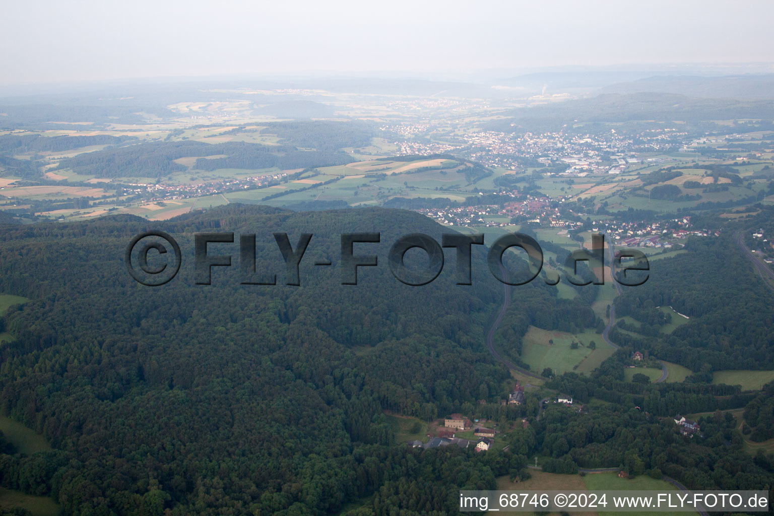 Vue aérienne de Hutten dans le département Hesse, Allemagne