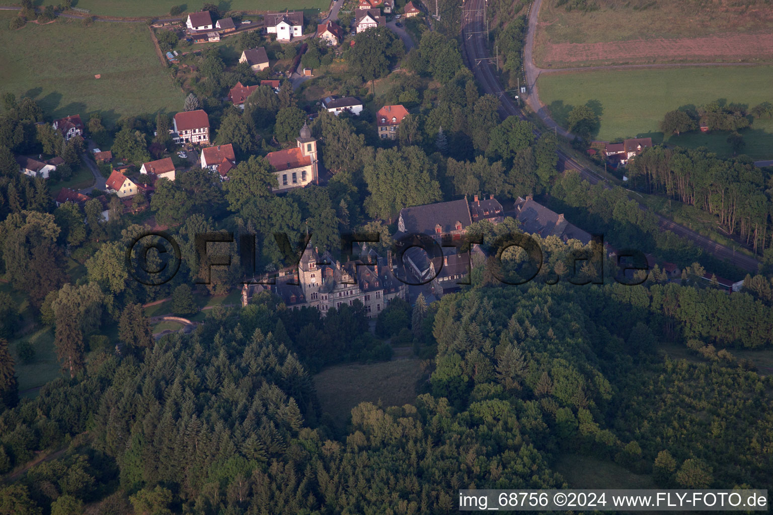 Vue aérienne de Ramholz dans le département Hesse, Allemagne