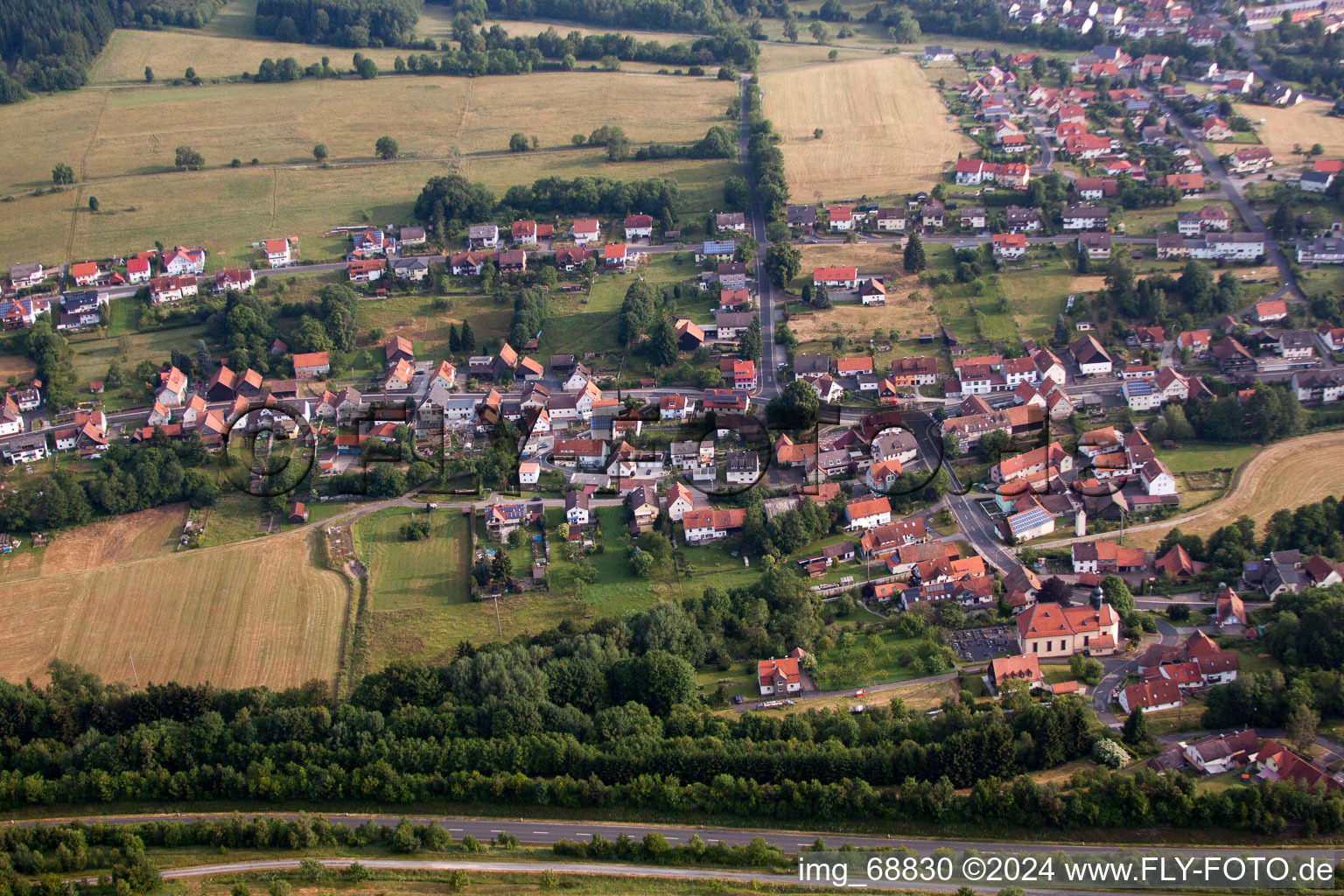 Vue oblique de Wildflecken dans le département Bavière, Allemagne