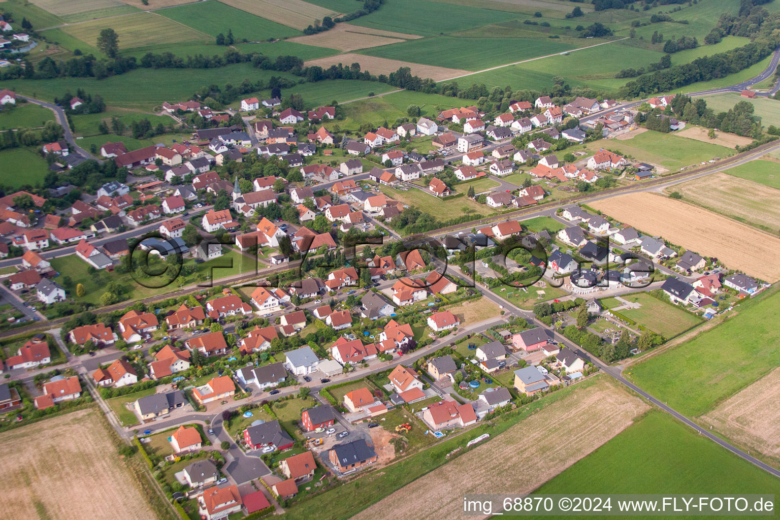 Vue aérienne de Quartier Rönshausen in Eichenzell dans le département Hesse, Allemagne