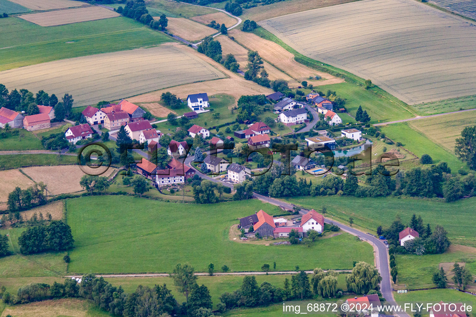 Vue aérienne de Quartier Lütter in Eichenzell dans le département Hesse, Allemagne