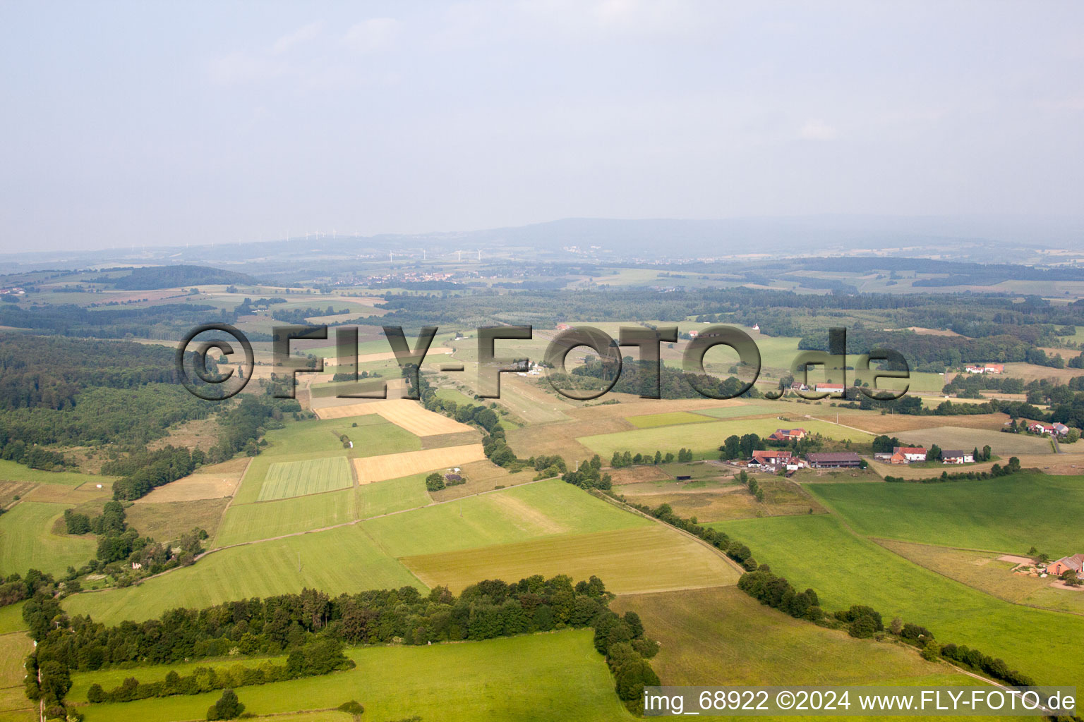 Vue aérienne de Fulda Jossa, UL de l'est à le quartier Jossa in Hosenfeld dans le département Hesse, Allemagne