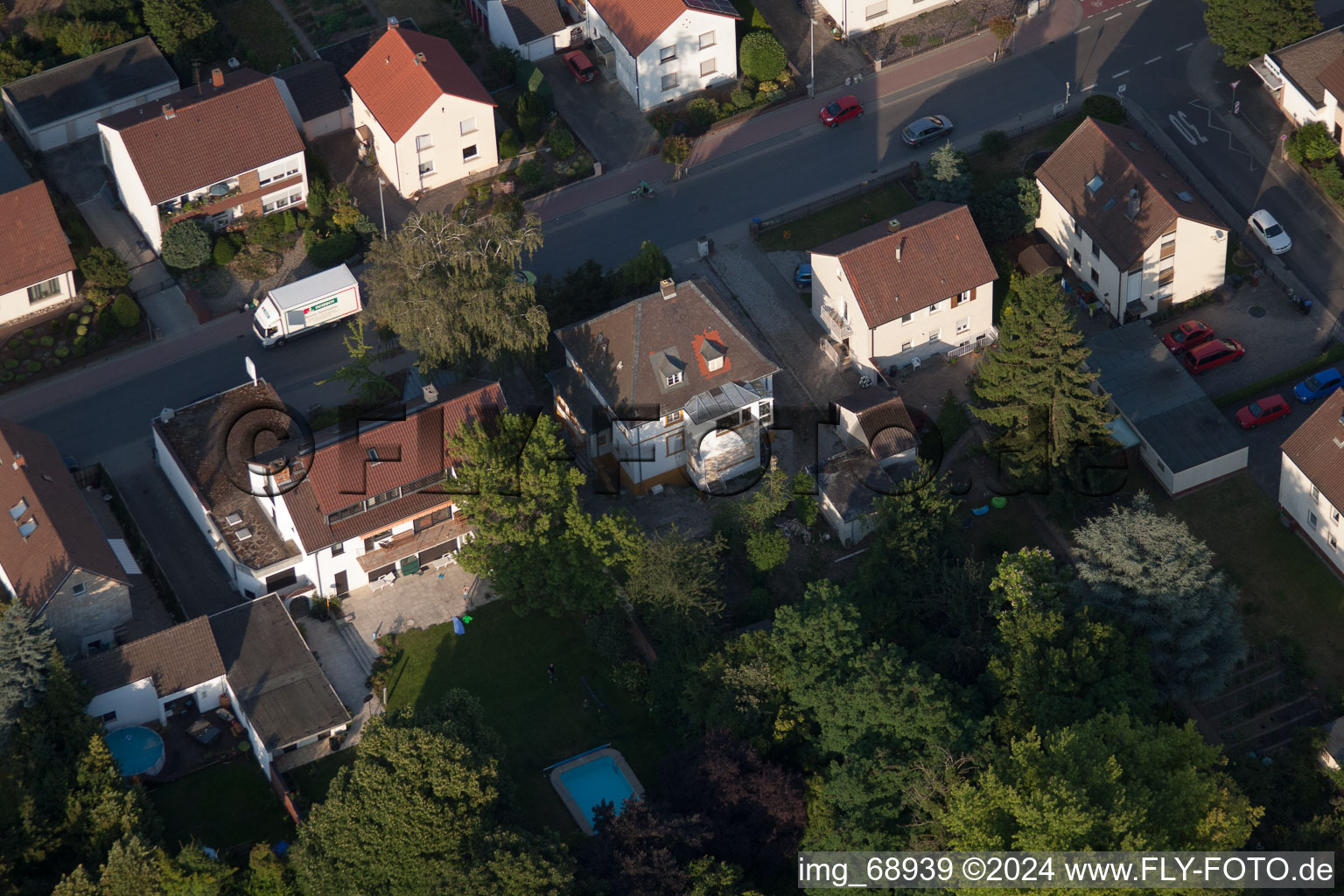 Quartier Dannstadt in Dannstadt-Schauernheim dans le département Rhénanie-Palatinat, Allemagne d'en haut