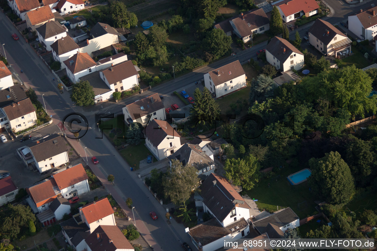 Quartier Dannstadt in Dannstadt-Schauernheim dans le département Rhénanie-Palatinat, Allemagne vue du ciel