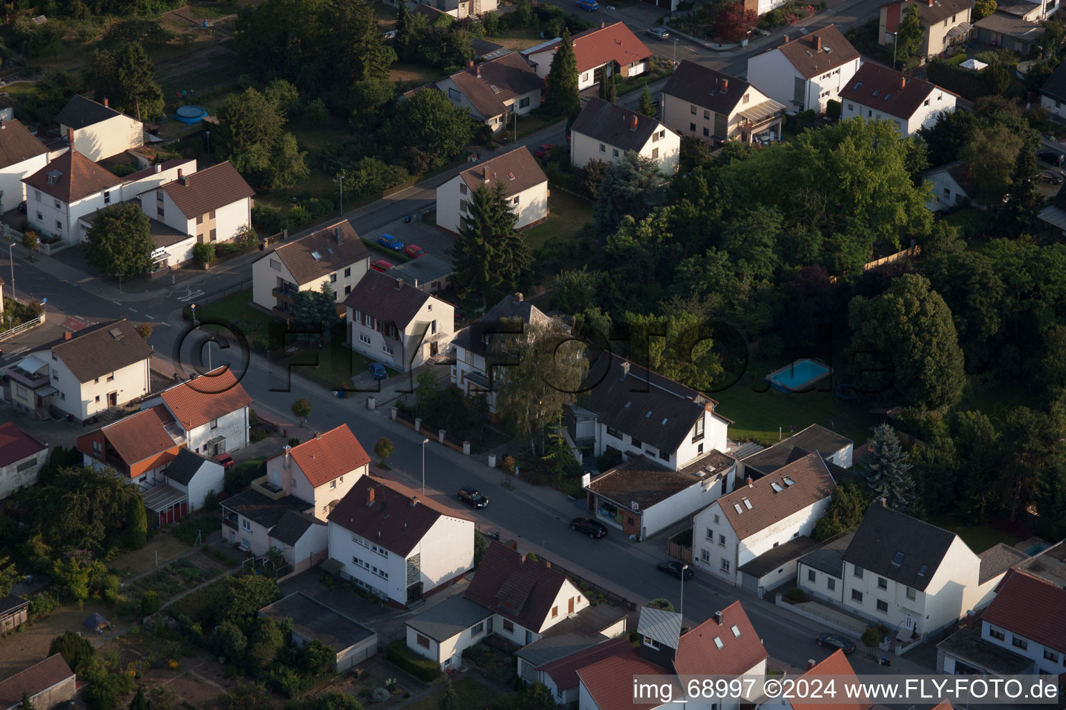 Vue oblique de Quartier Dannstadt in Dannstadt-Schauernheim dans le département Rhénanie-Palatinat, Allemagne