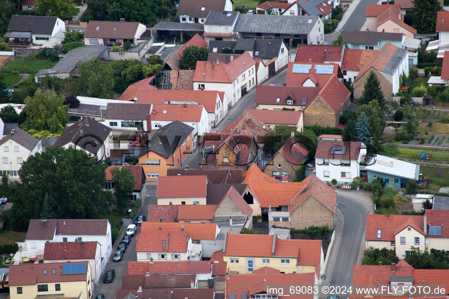 Photographie aérienne de Dammstr à le quartier Bobenheim in Bobenheim-Roxheim dans le département Rhénanie-Palatinat, Allemagne