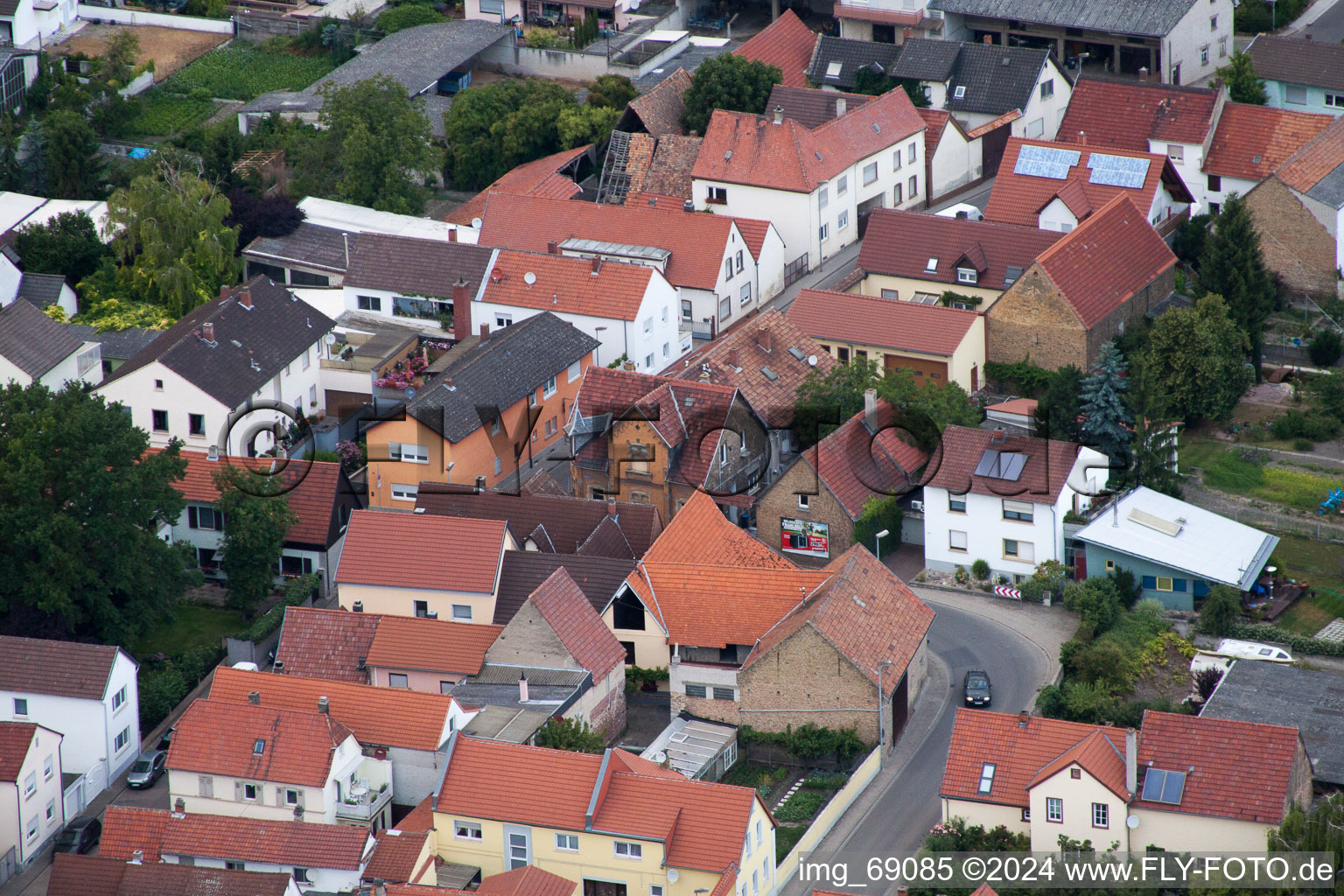 Vue oblique de Quartier Bobenheim in Bobenheim-Roxheim dans le département Rhénanie-Palatinat, Allemagne