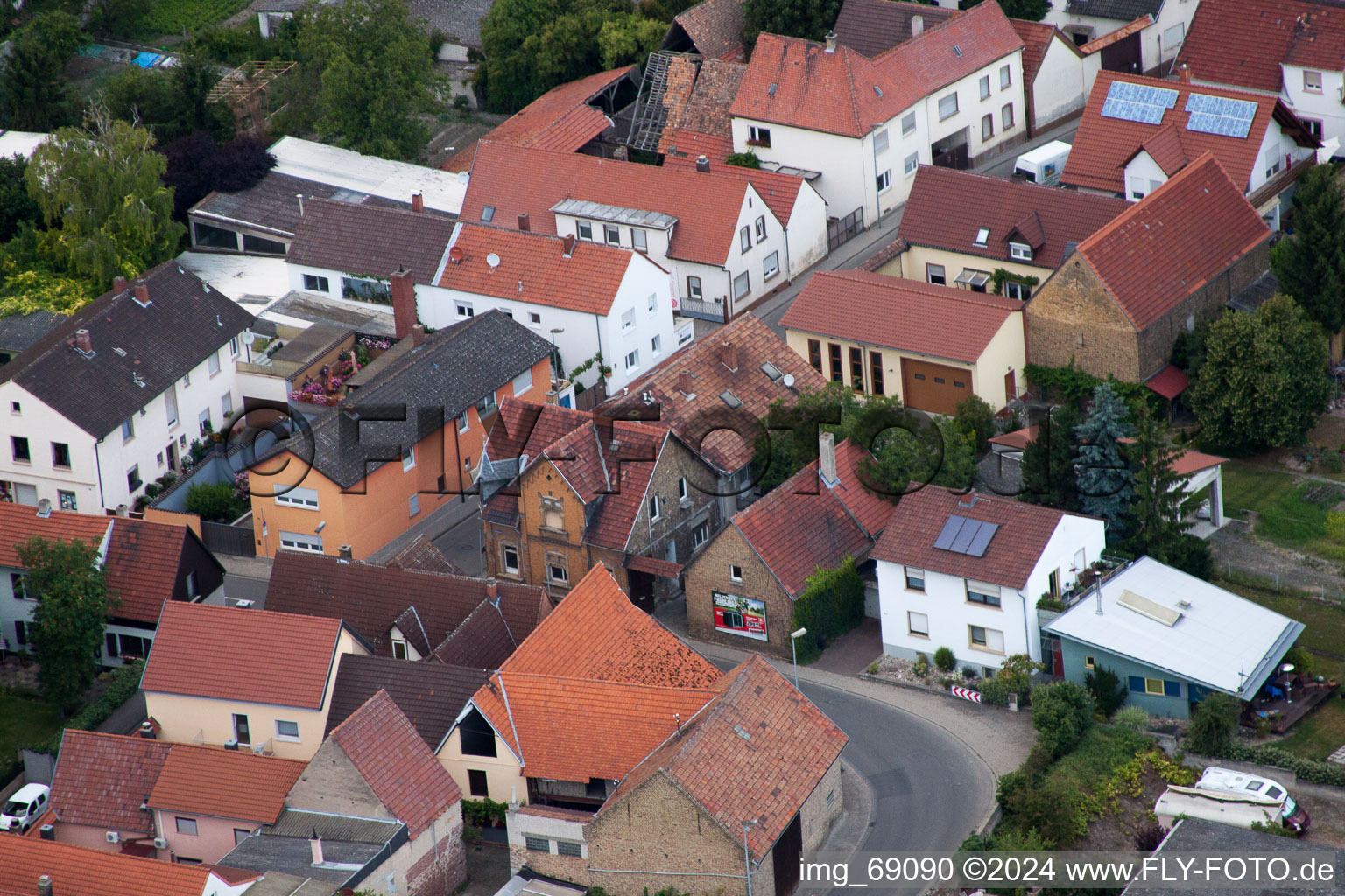 Quartier Bobenheim in Bobenheim-Roxheim dans le département Rhénanie-Palatinat, Allemagne vue d'en haut