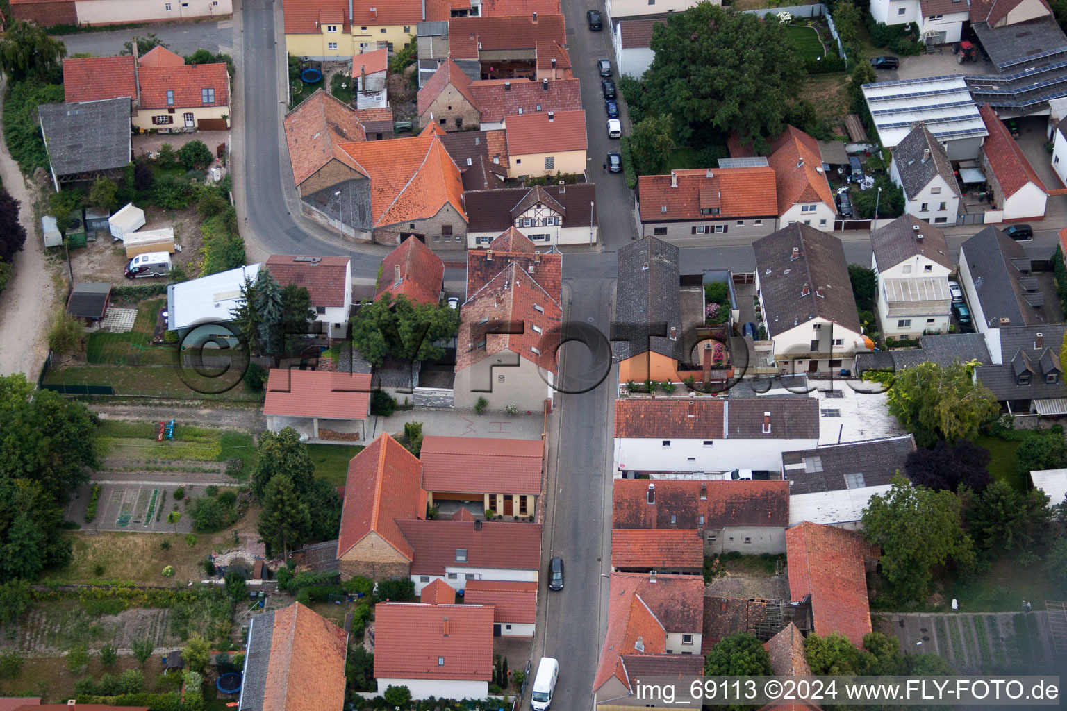 Quartier Bobenheim in Bobenheim-Roxheim dans le département Rhénanie-Palatinat, Allemagne depuis l'avion