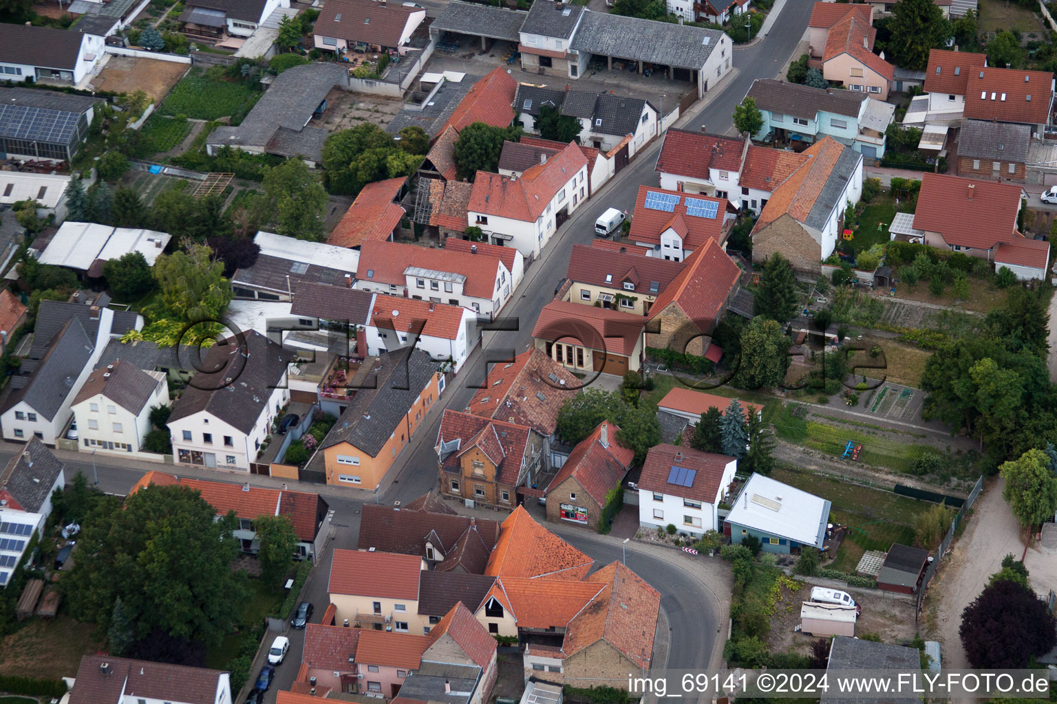 Quartier Bobenheim in Bobenheim-Roxheim dans le département Rhénanie-Palatinat, Allemagne vue d'en haut