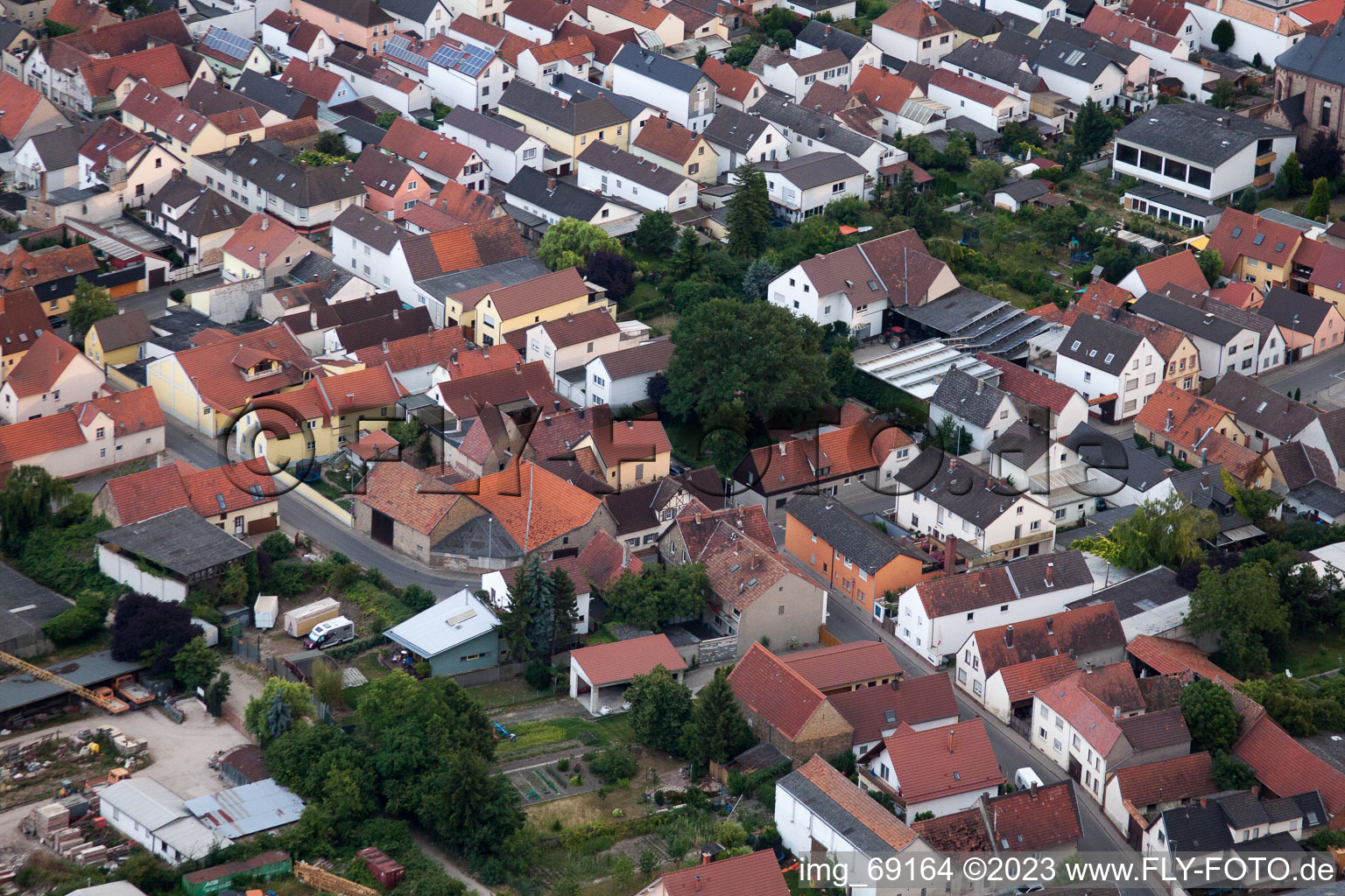 Vue aérienne de Quartier Bobenheim in Bobenheim-Roxheim dans le département Rhénanie-Palatinat, Allemagne