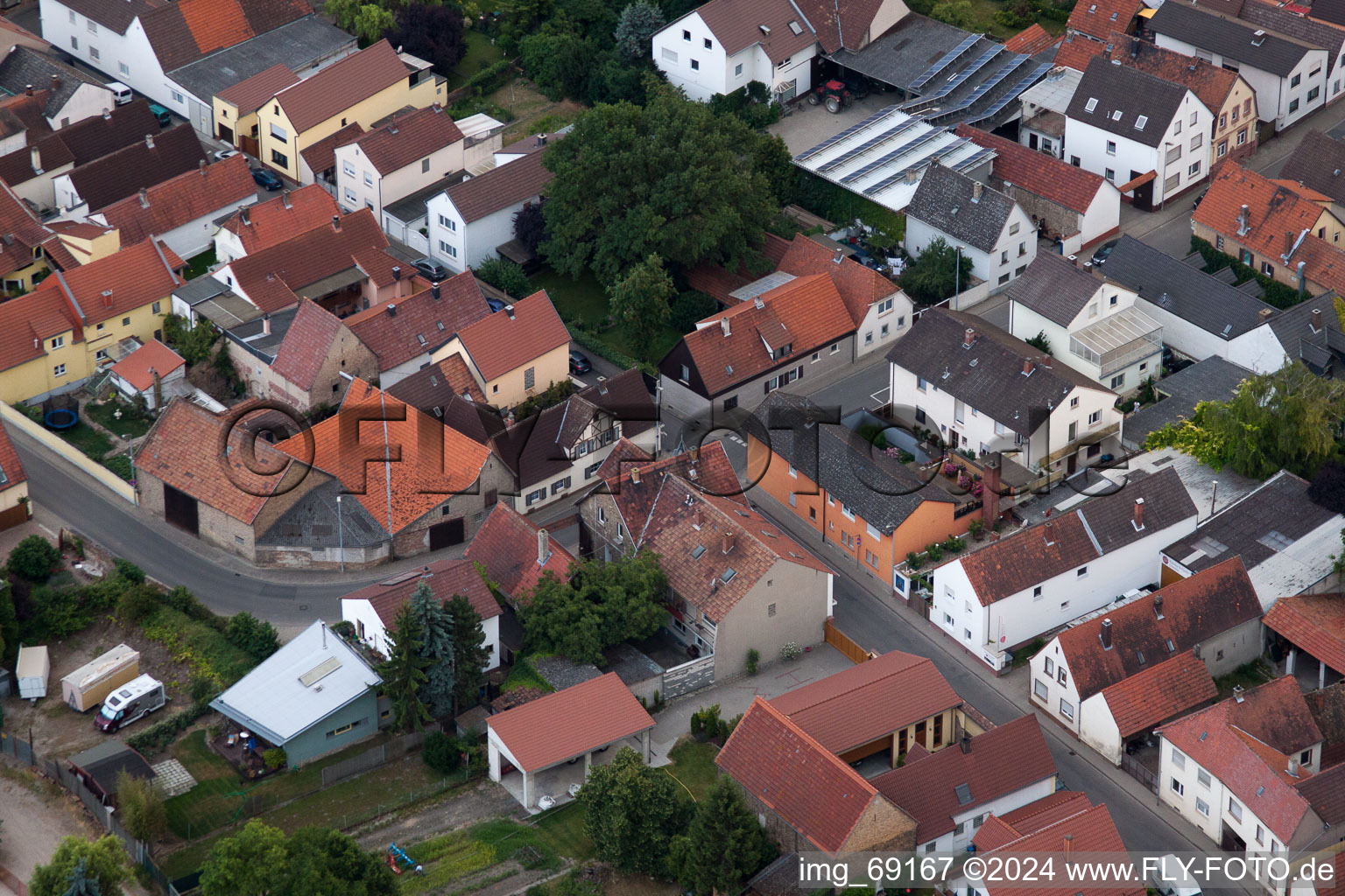 Vue oblique de Quartier Bobenheim in Bobenheim-Roxheim dans le département Rhénanie-Palatinat, Allemagne