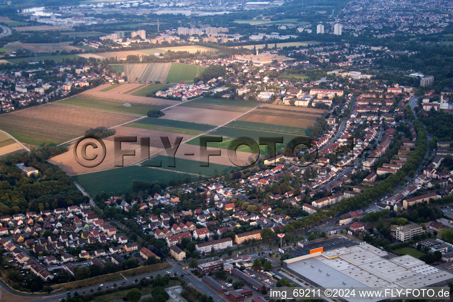 Vue aérienne de Frankenthal dans le département Rhénanie-Palatinat, Allemagne