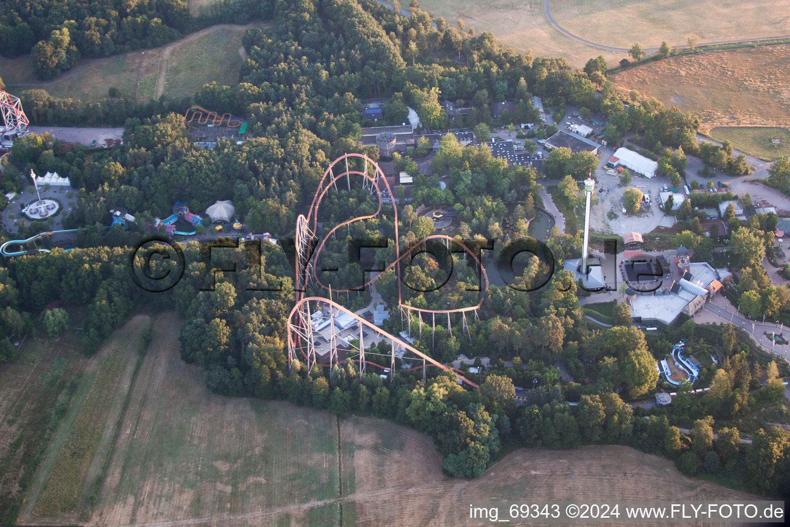 Parc de vacances à Haßloch dans le département Rhénanie-Palatinat, Allemagne d'en haut