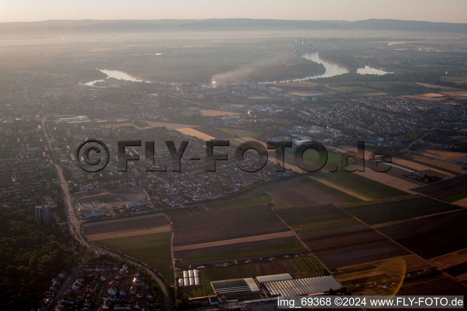 Quartier Gartenstadt in Ludwigshafen am Rhein dans le département Rhénanie-Palatinat, Allemagne vue du ciel