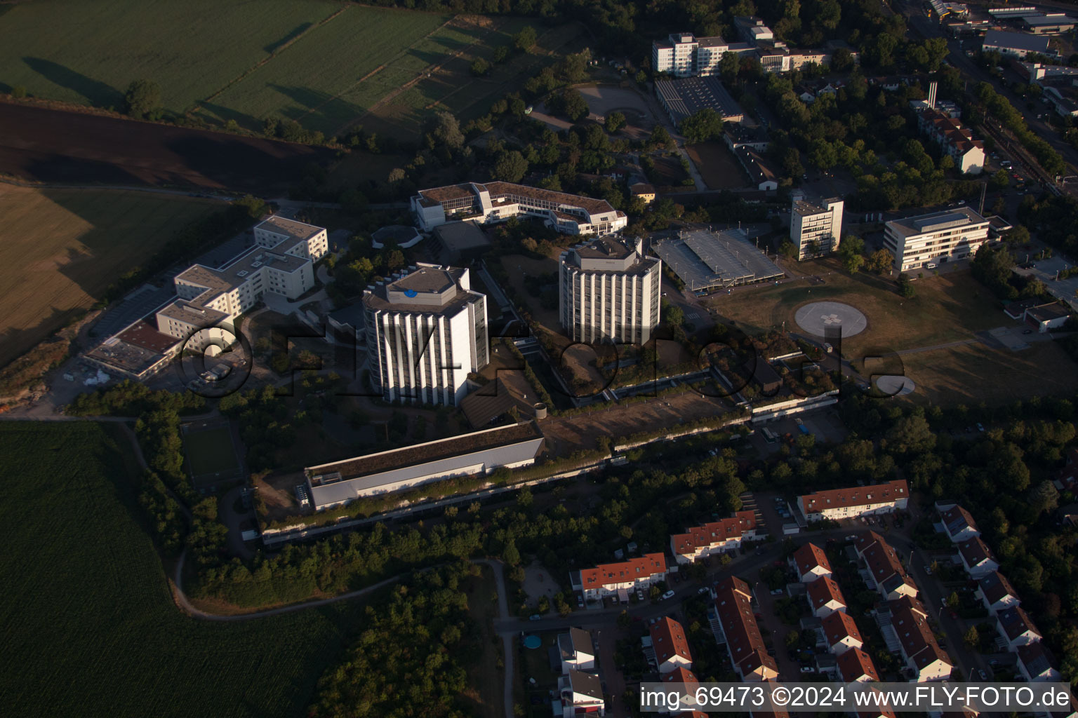 Clinique BG à le quartier Oggersheim in Ludwigshafen am Rhein dans le département Rhénanie-Palatinat, Allemagne hors des airs