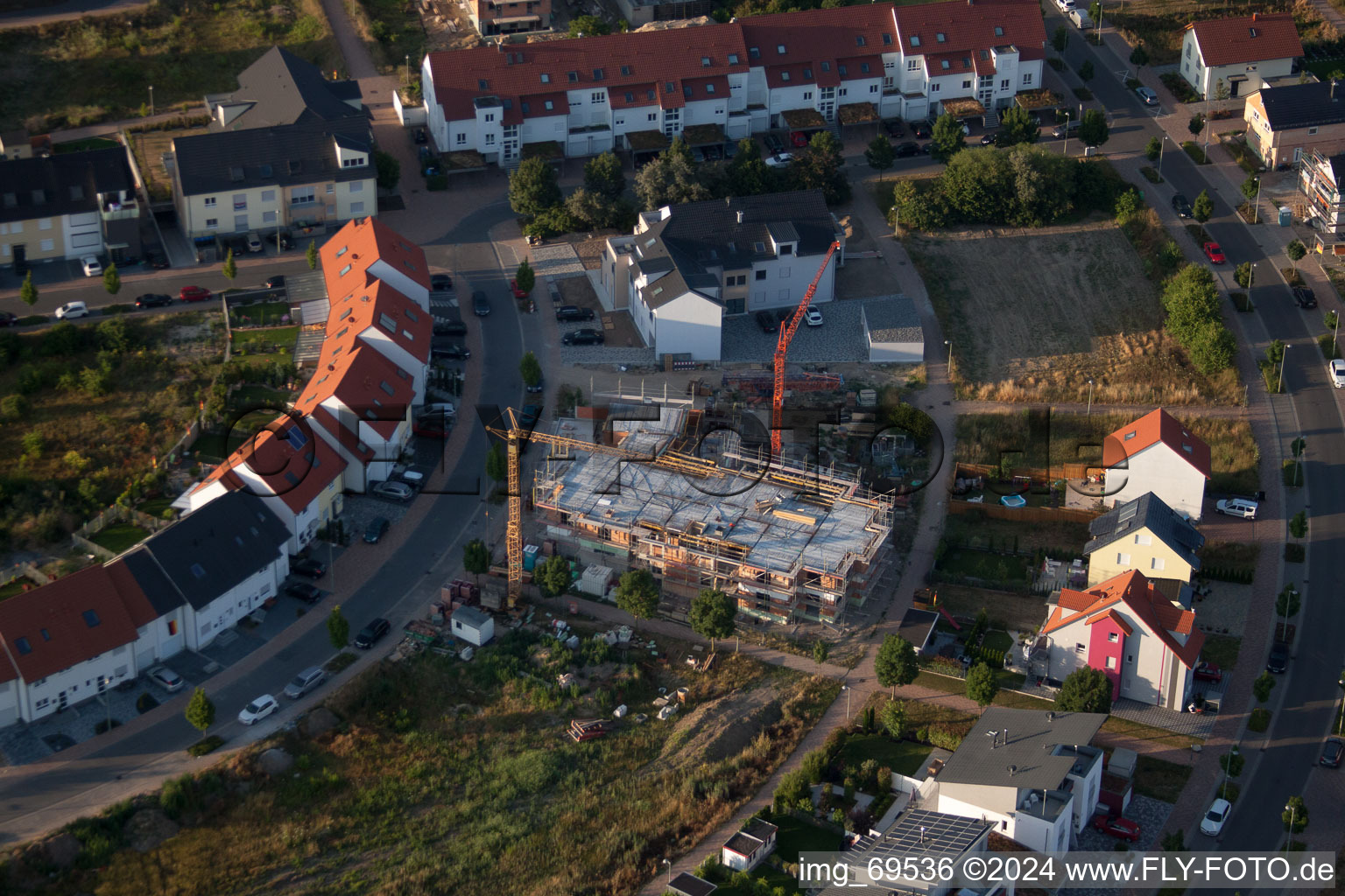 Enregistrement par drone de Mutterstadt dans le département Rhénanie-Palatinat, Allemagne