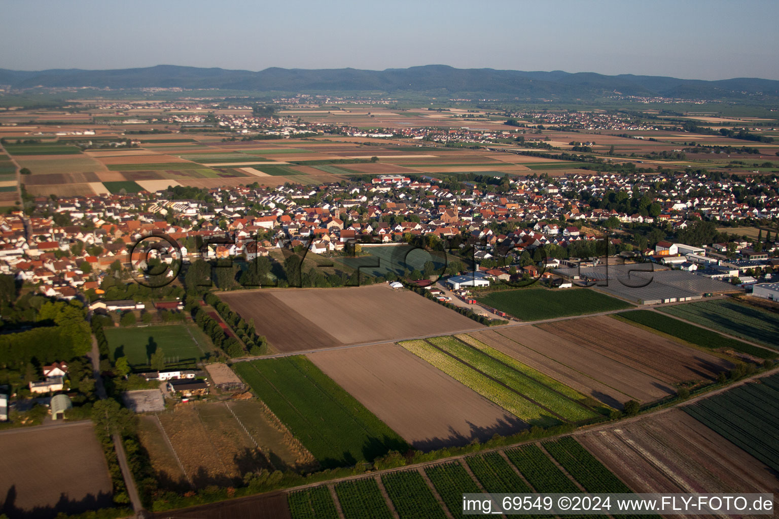 Vue d'oiseau de Quartier Dannstadt in Dannstadt-Schauernheim dans le département Rhénanie-Palatinat, Allemagne