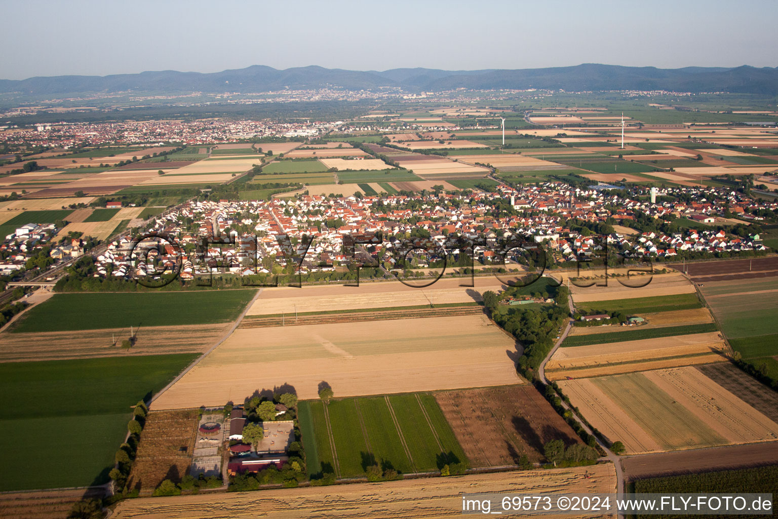 Vue oblique de Quartier Böhl in Böhl-Iggelheim dans le département Rhénanie-Palatinat, Allemagne