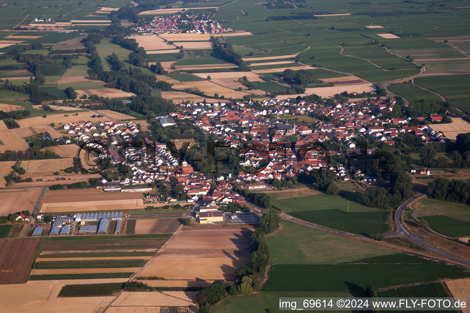 Vue aérienne de Quartier Geinsheim in Neustadt an der Weinstraße dans le département Rhénanie-Palatinat, Allemagne