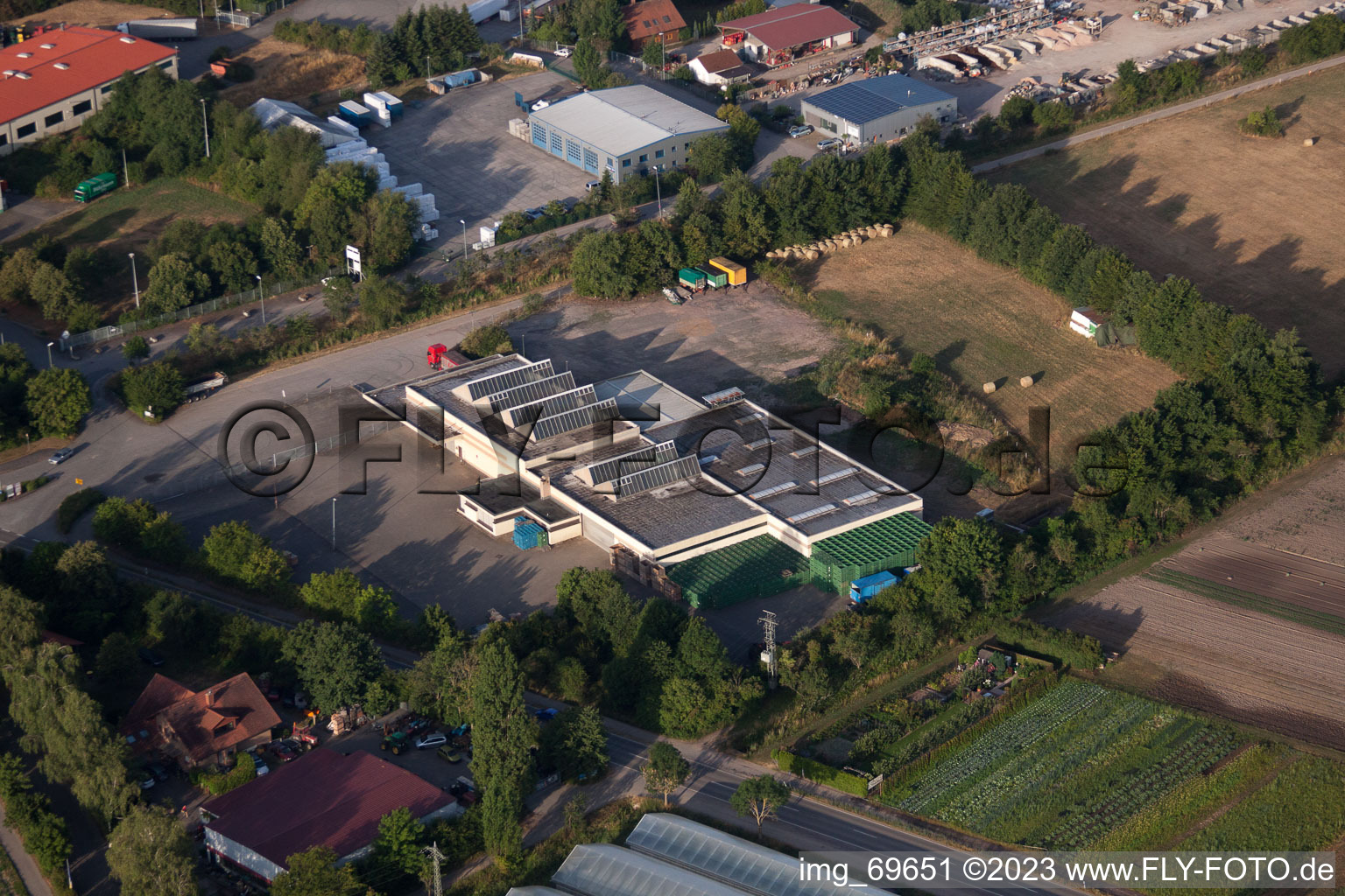 Enregistrement par drone de Zeiskam dans le département Rhénanie-Palatinat, Allemagne