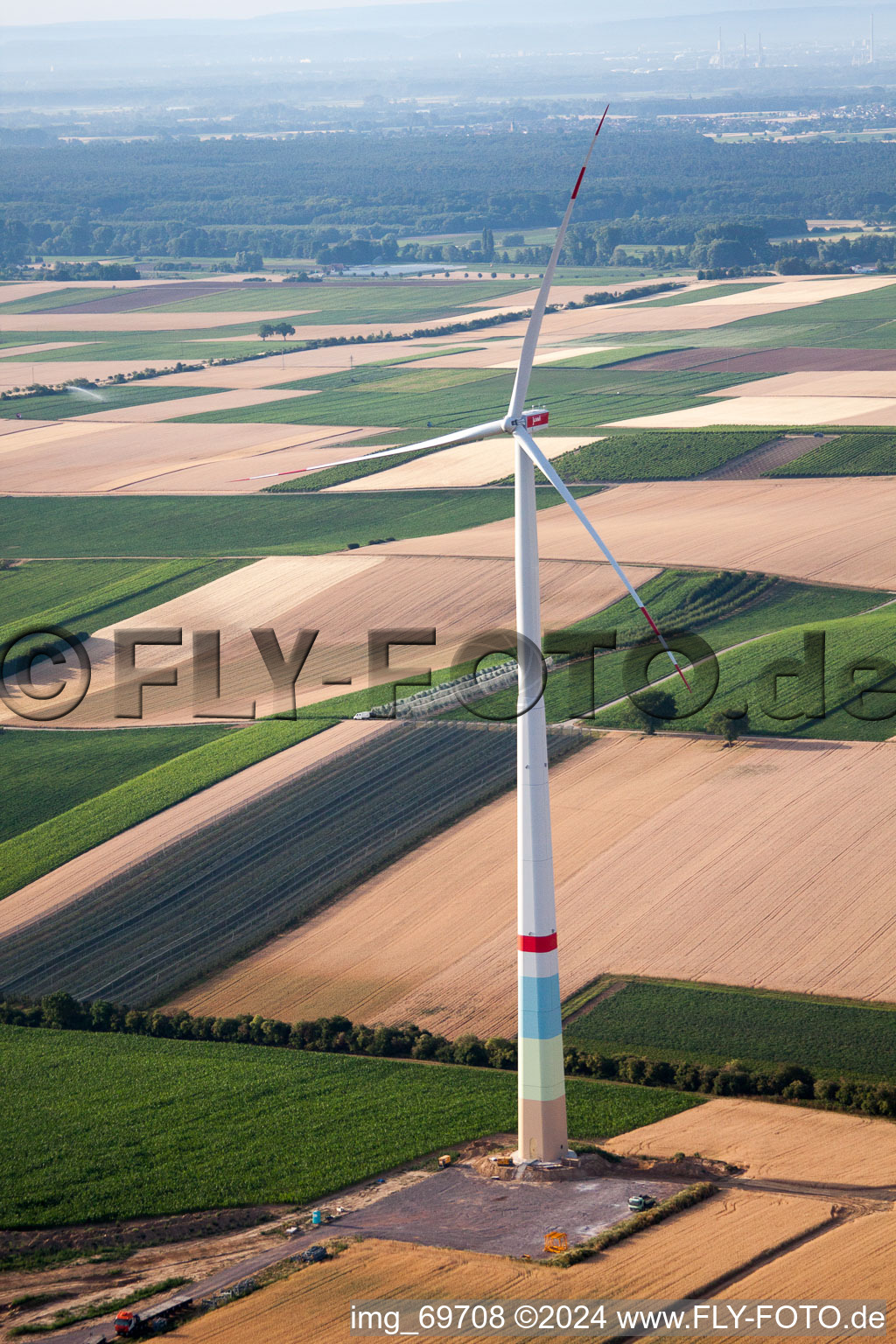 Photographie aérienne de Construction de parc éolien à Offenbach an der Queich dans le département Rhénanie-Palatinat, Allemagne