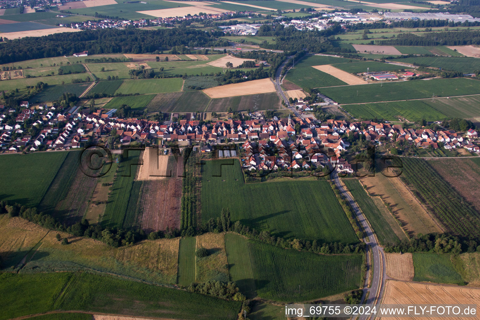 Du nord à Erlenbach bei Kandel dans le département Rhénanie-Palatinat, Allemagne vue d'en haut