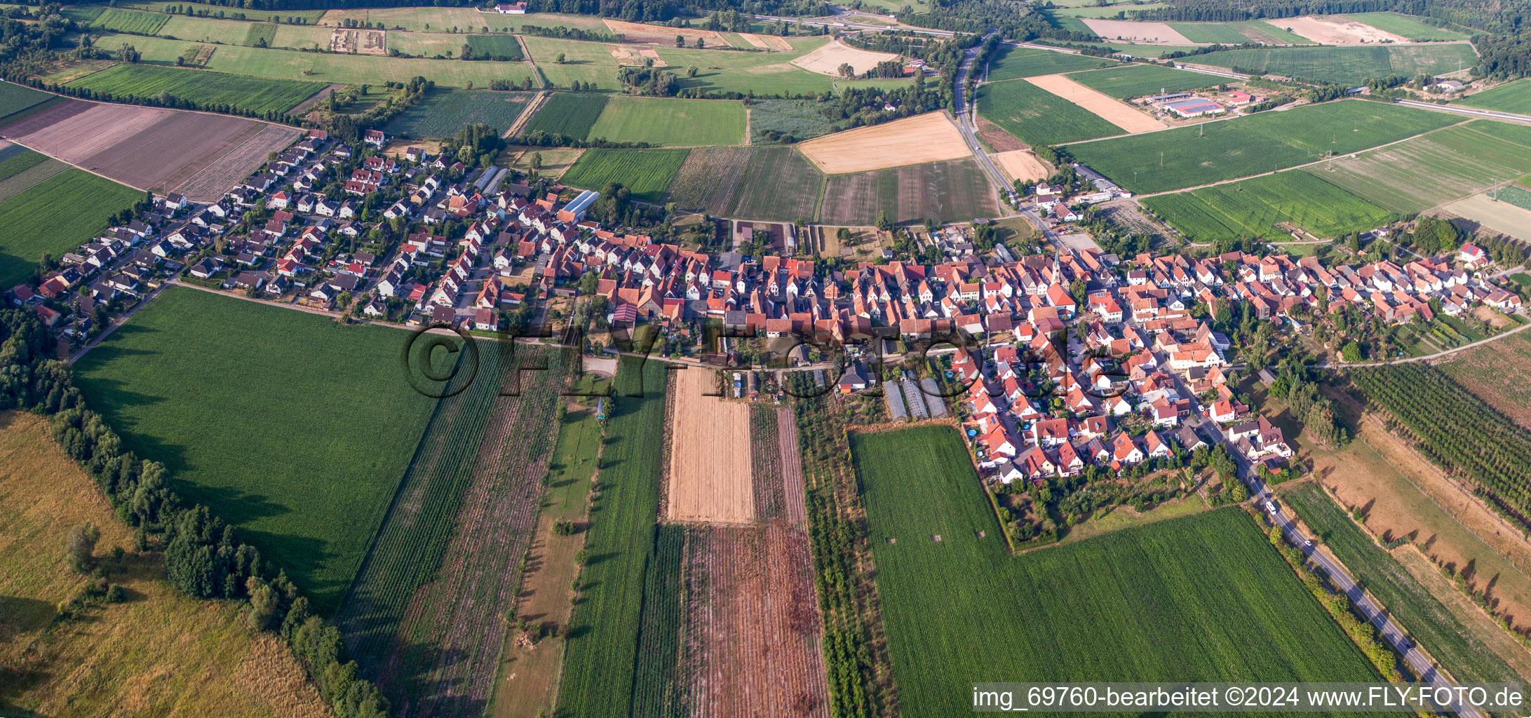 Du nord à Erlenbach bei Kandel dans le département Rhénanie-Palatinat, Allemagne vue du ciel