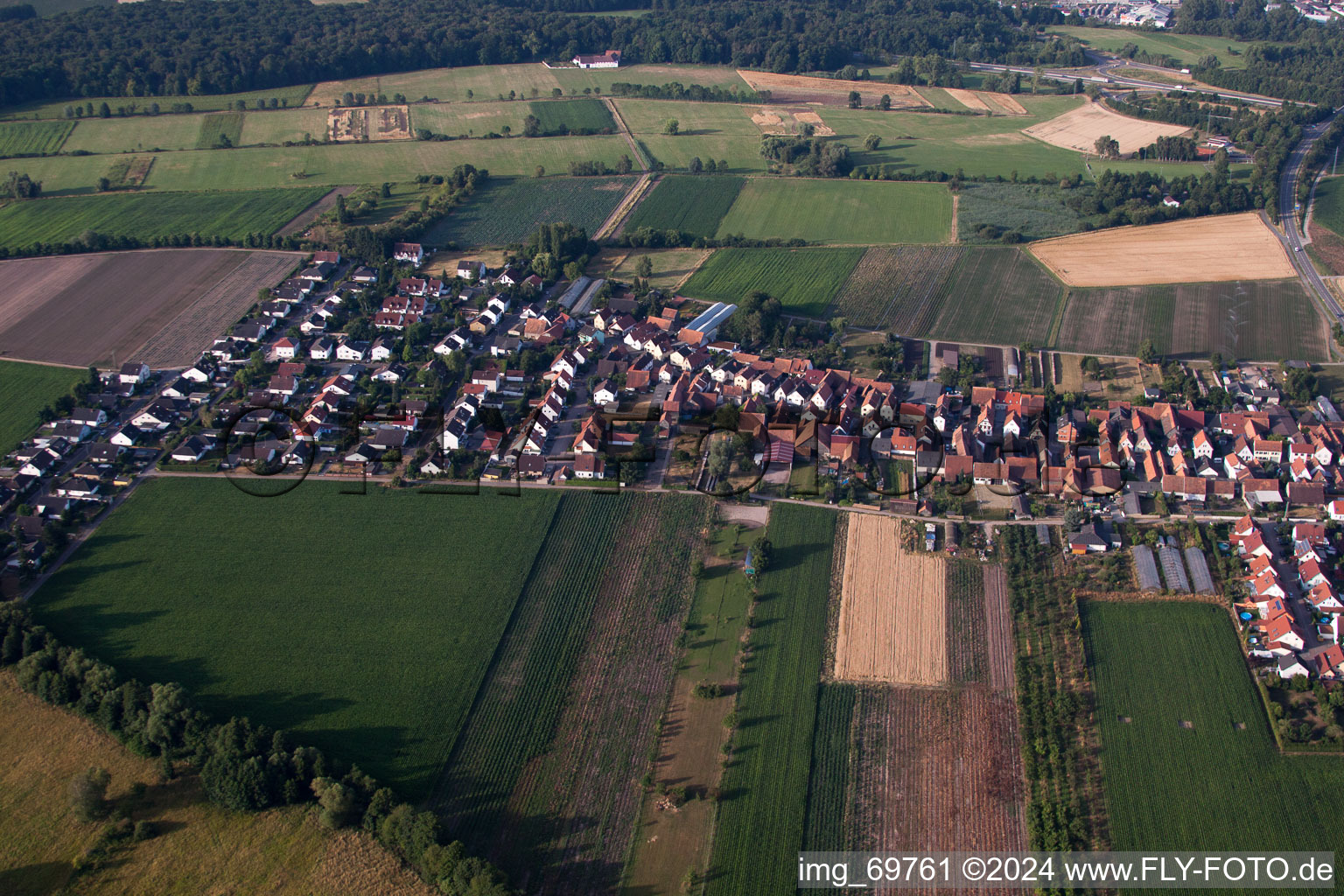 Image drone de Du nord à Erlenbach bei Kandel dans le département Rhénanie-Palatinat, Allemagne