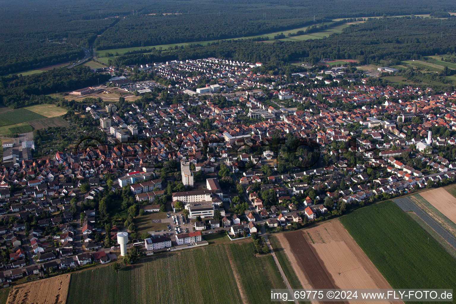 Kandel dans le département Rhénanie-Palatinat, Allemagne vu d'un drone