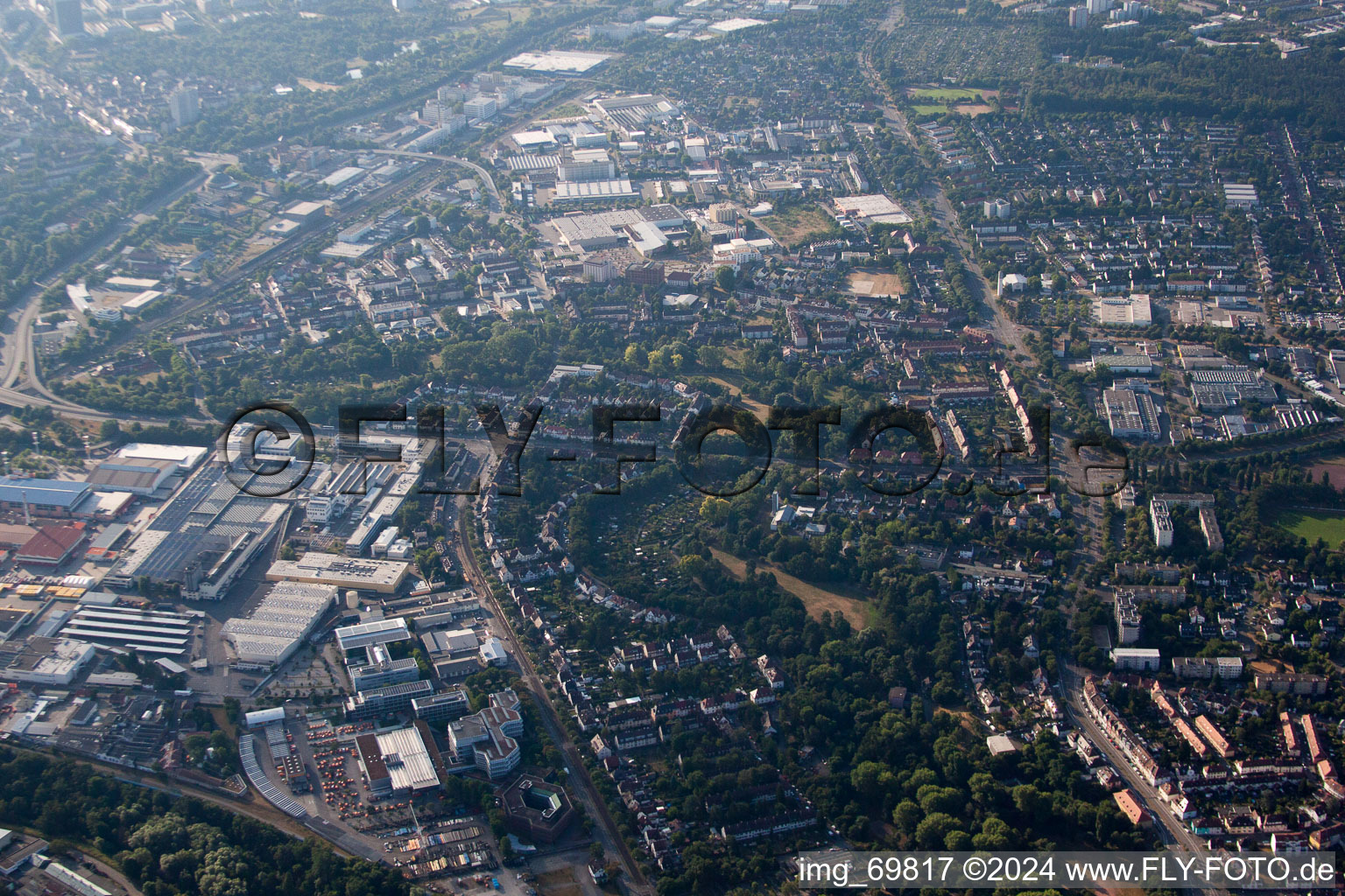 Quartier Grünwinkel in Karlsruhe dans le département Bade-Wurtemberg, Allemagne vue d'en haut