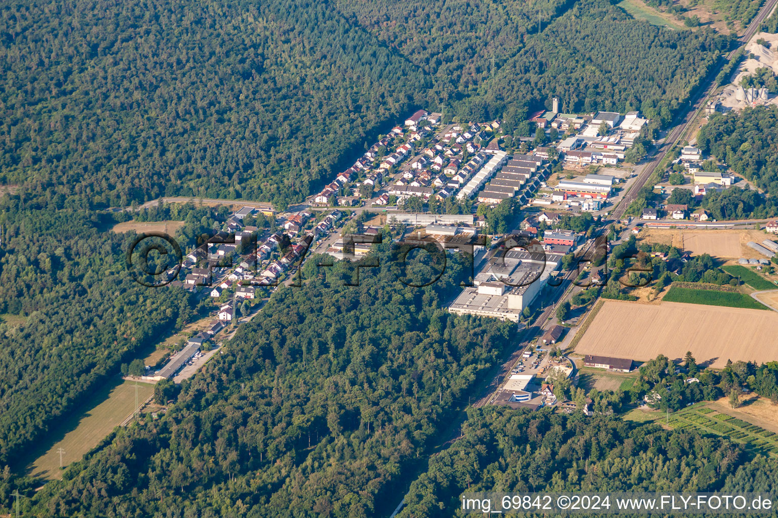 Quartier Silberstreifen in Rheinstetten dans le département Bade-Wurtemberg, Allemagne d'en haut