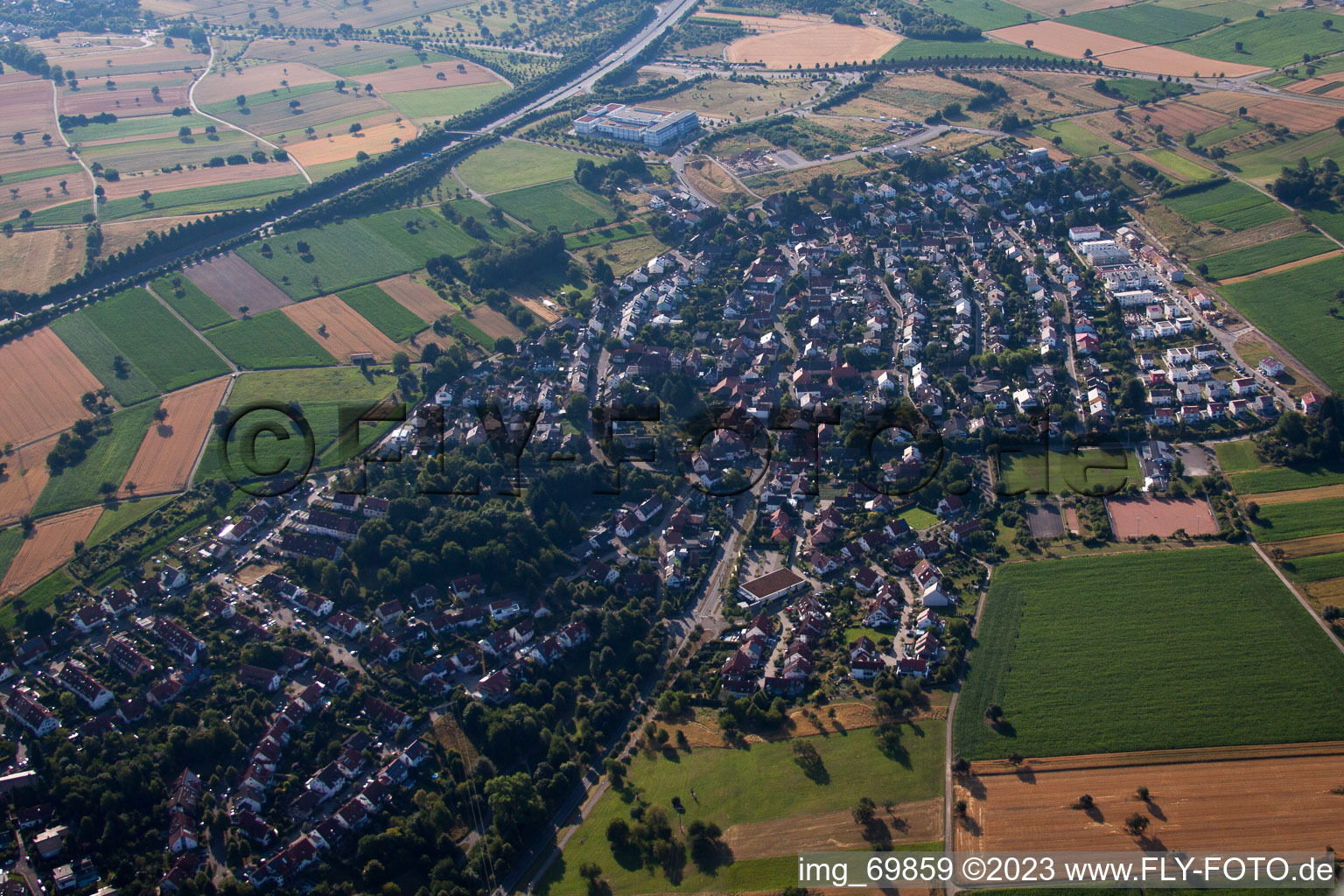 Enregistrement par drone de Quartier Palmbach in Karlsruhe dans le département Bade-Wurtemberg, Allemagne