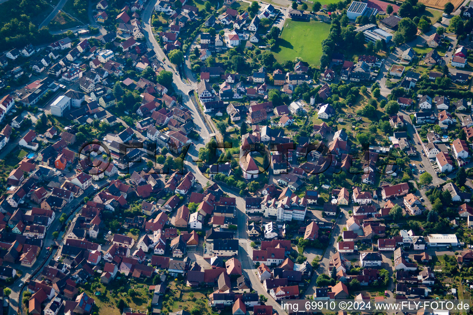 Photographie aérienne de Quartier Ellmendingen in Keltern dans le département Bade-Wurtemberg, Allemagne