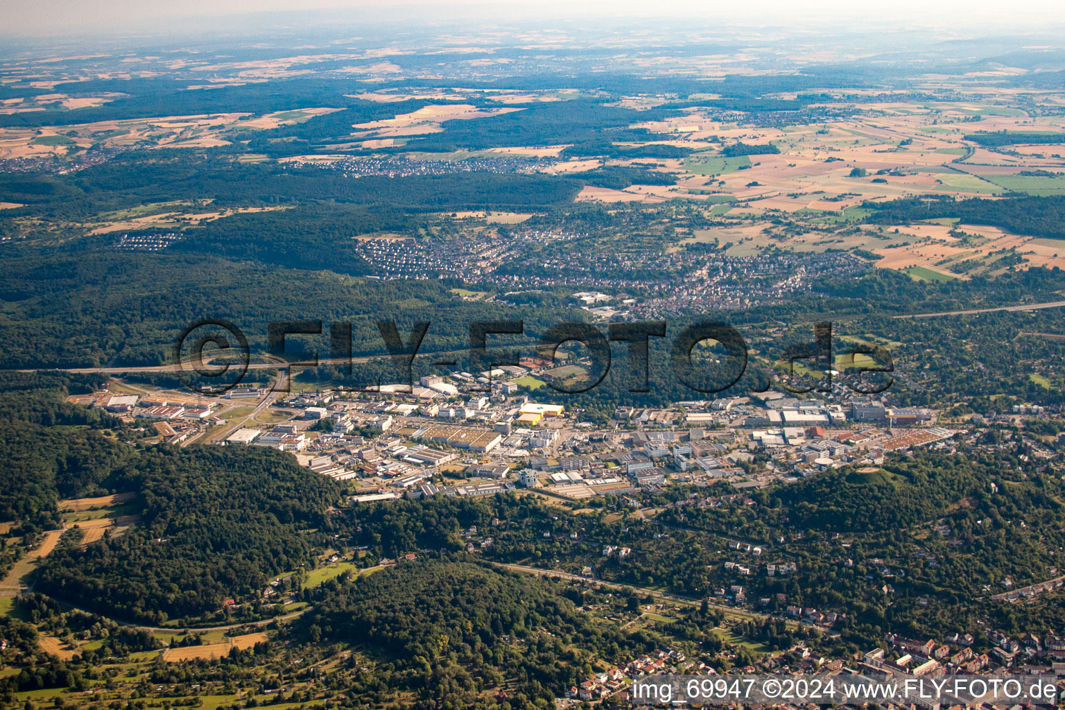 Pforzheim dans le département Bade-Wurtemberg, Allemagne vu d'un drone