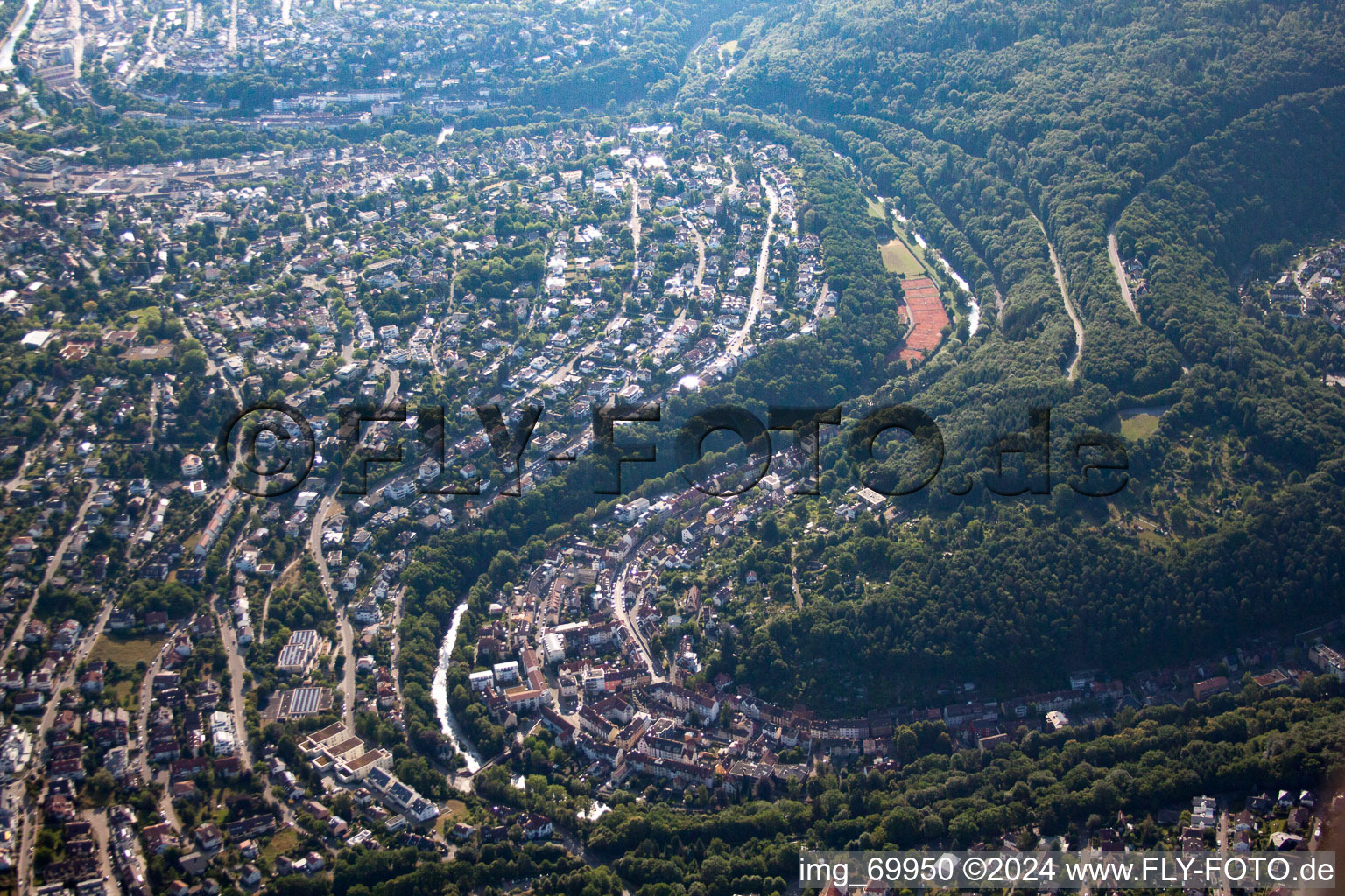 Vue aérienne de Pforzheim dans le département Bade-Wurtemberg, Allemagne