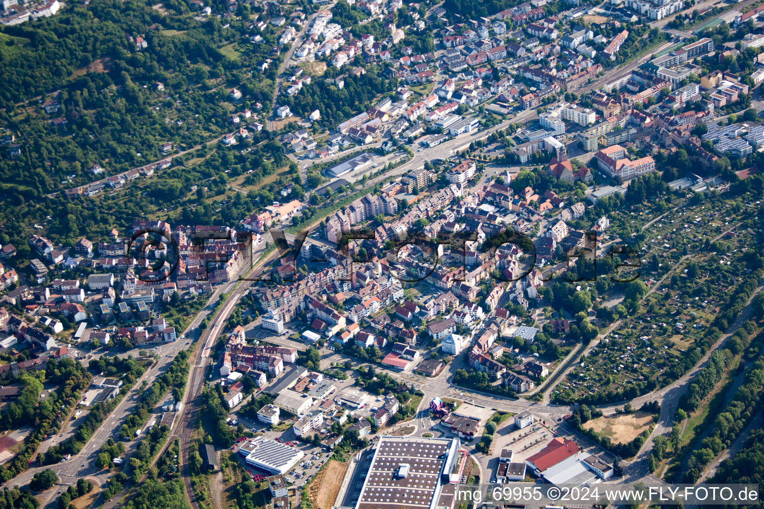 Pforzheim dans le département Bade-Wurtemberg, Allemagne d'en haut