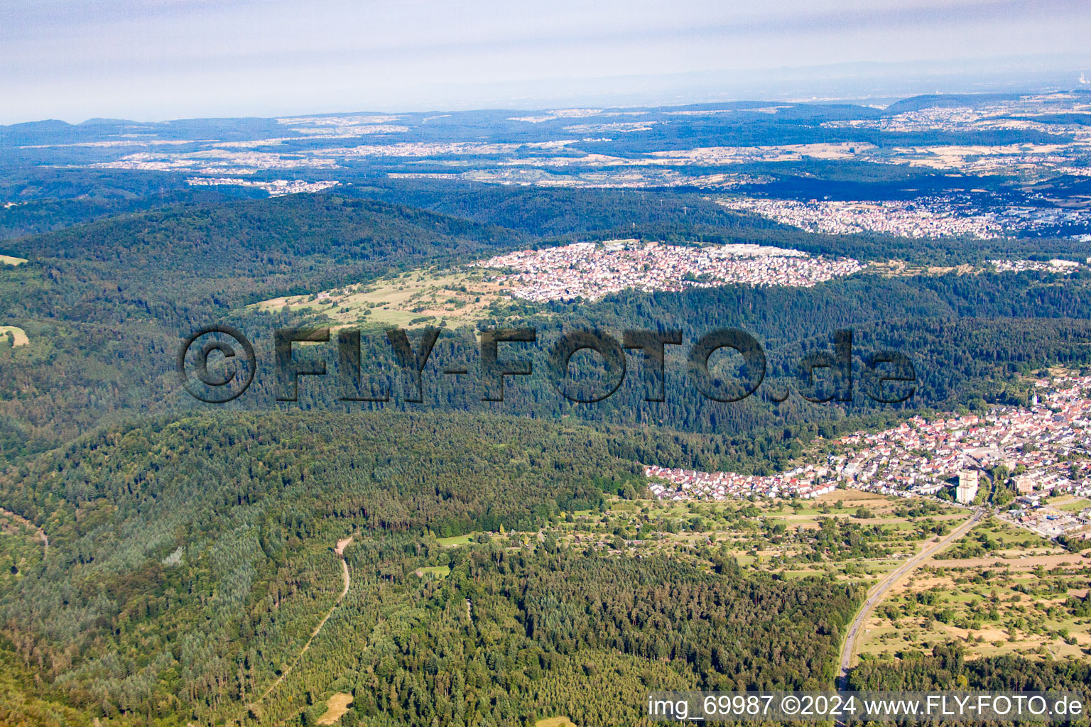 Vue oblique de Quartier Büchenbronn in Pforzheim dans le département Bade-Wurtemberg, Allemagne