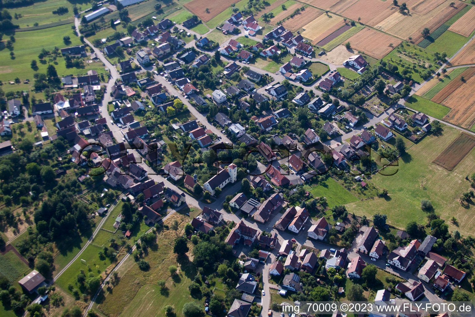 Vue aérienne de Hamberg dans le département Bade-Wurtemberg, Allemagne