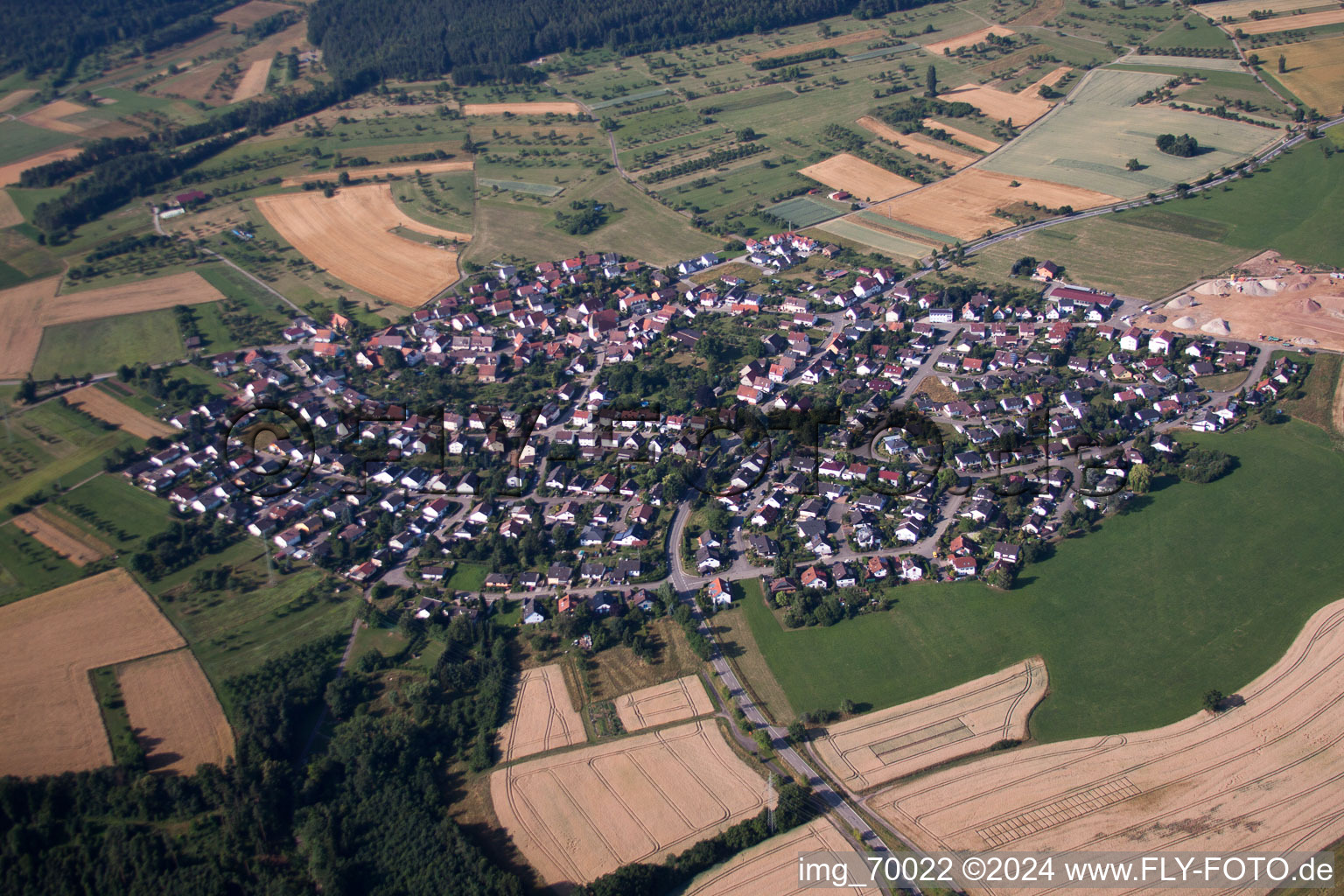 Vue aérienne de Lehningen dans le département Bade-Wurtemberg, Allemagne