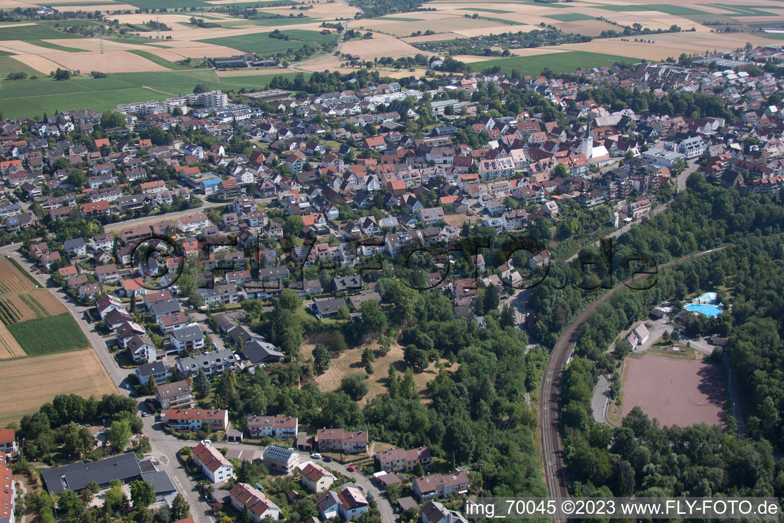 Vue oblique de Quartier Höfingen in Leonberg dans le département Bade-Wurtemberg, Allemagne