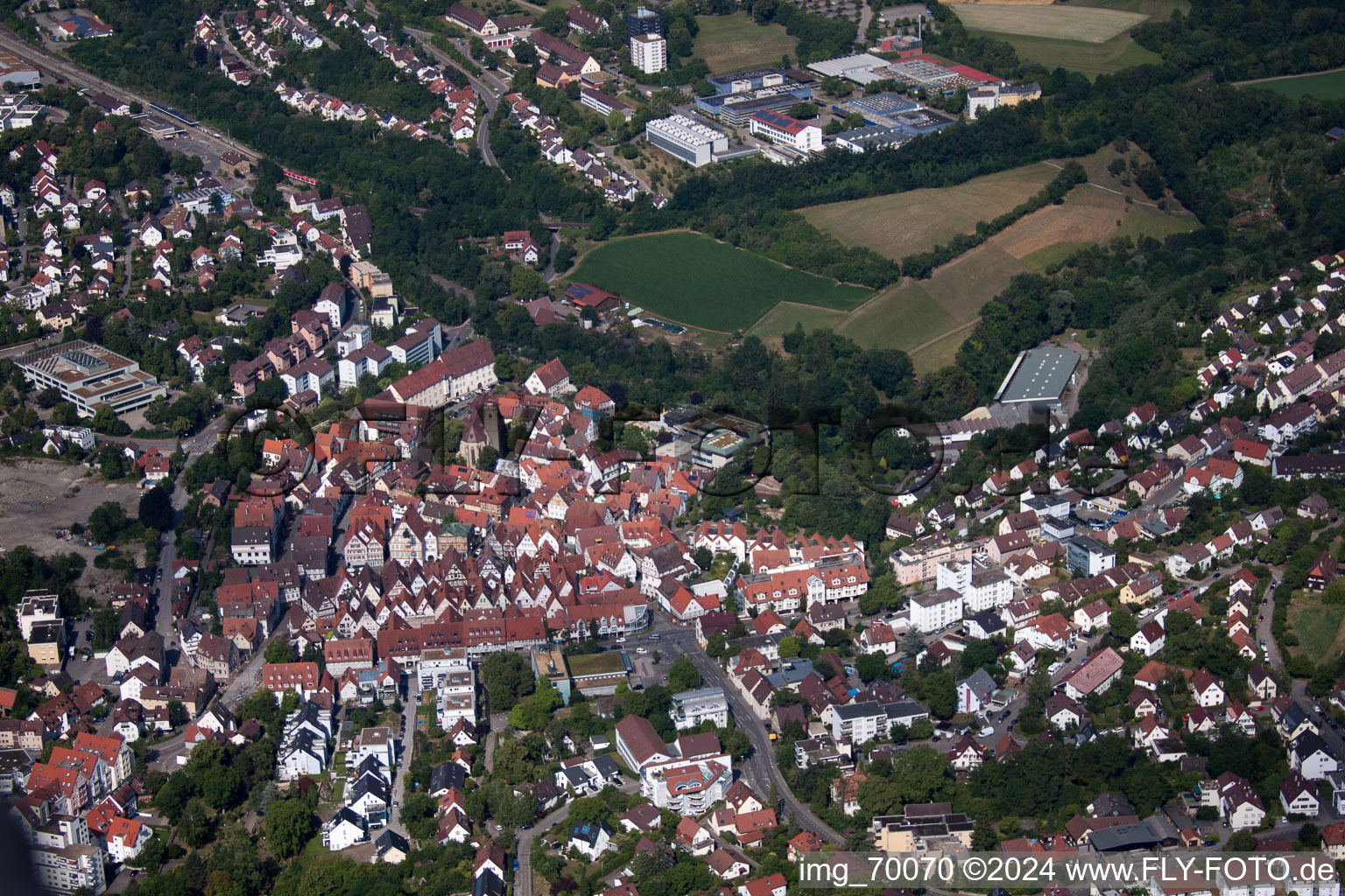 Vue aérienne de Vieille ville à Leonberg dans le département Bade-Wurtemberg, Allemagne