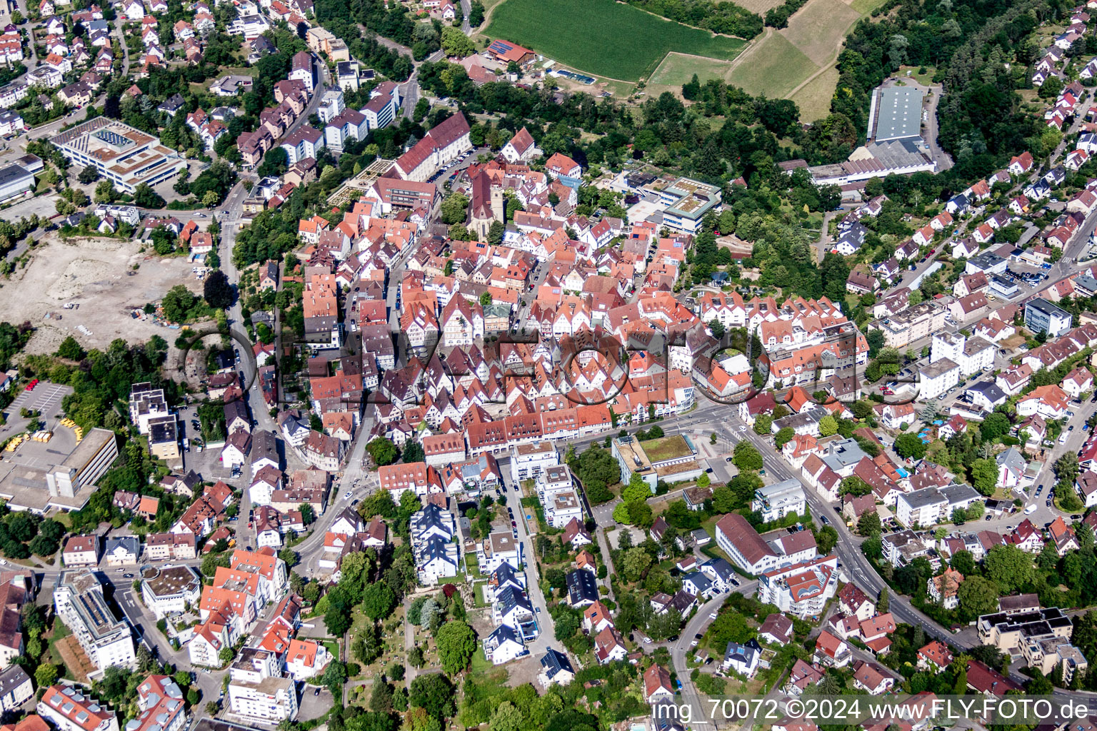 Photographie aérienne de Vieille ville et centre-ville à Leonberg dans le département Bade-Wurtemberg, Allemagne