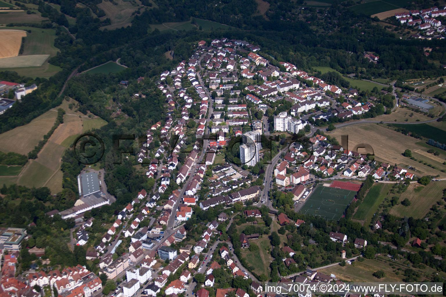 Vue aérienne de Rue Heinrich-Längerer à Leonberg dans le département Bade-Wurtemberg, Allemagne