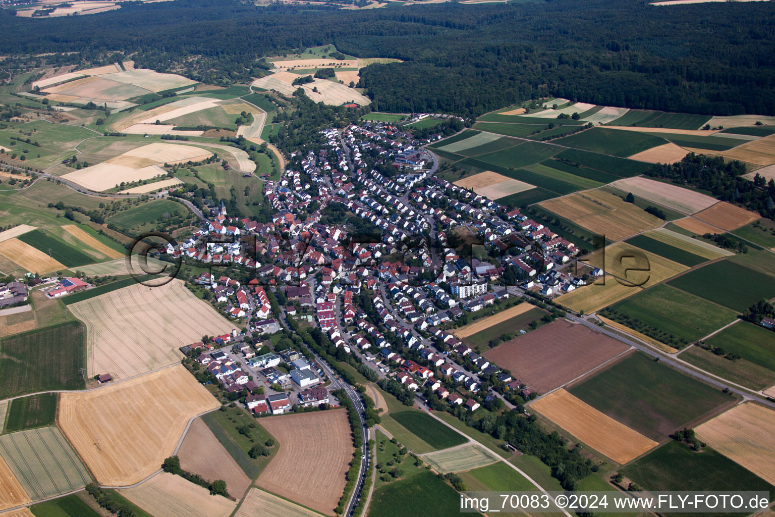 Vue aérienne de Vue sur le village à le quartier Gebersheim in Leonberg dans le département Bade-Wurtemberg, Allemagne