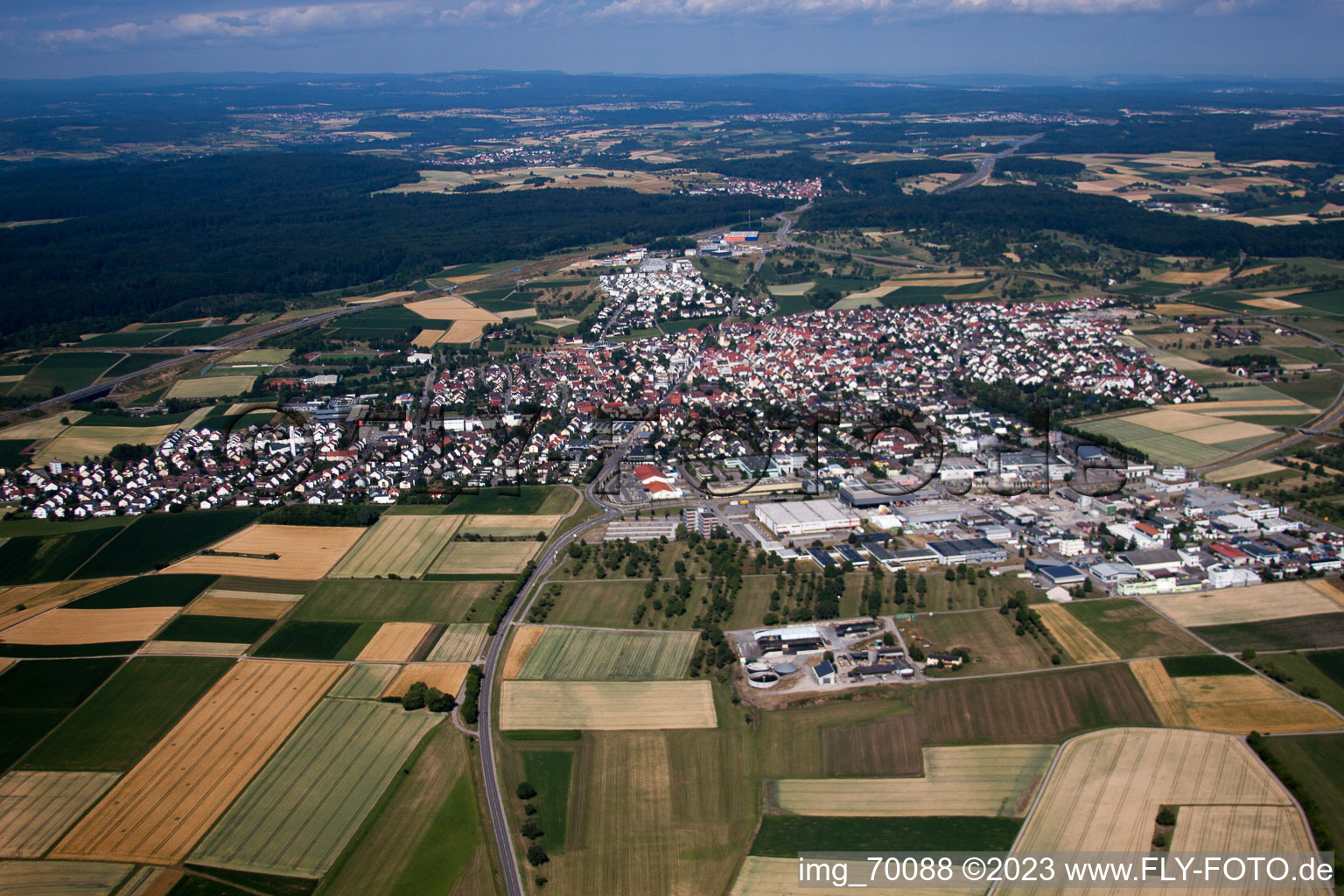 Vue aérienne de Rutesheim dans le département Bade-Wurtemberg, Allemagne