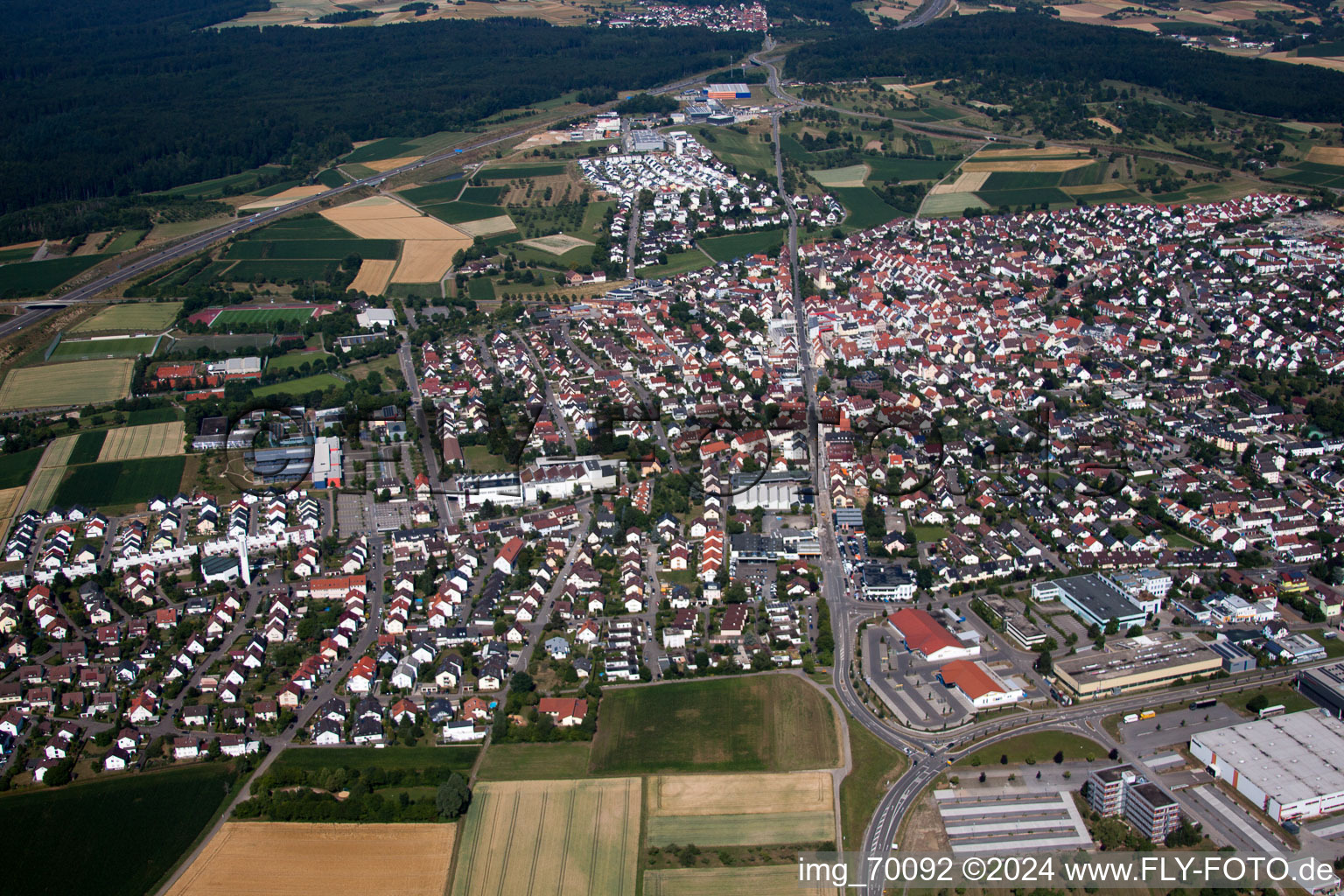 Vue aérienne de Rutesheim dans le département Bade-Wurtemberg, Allemagne