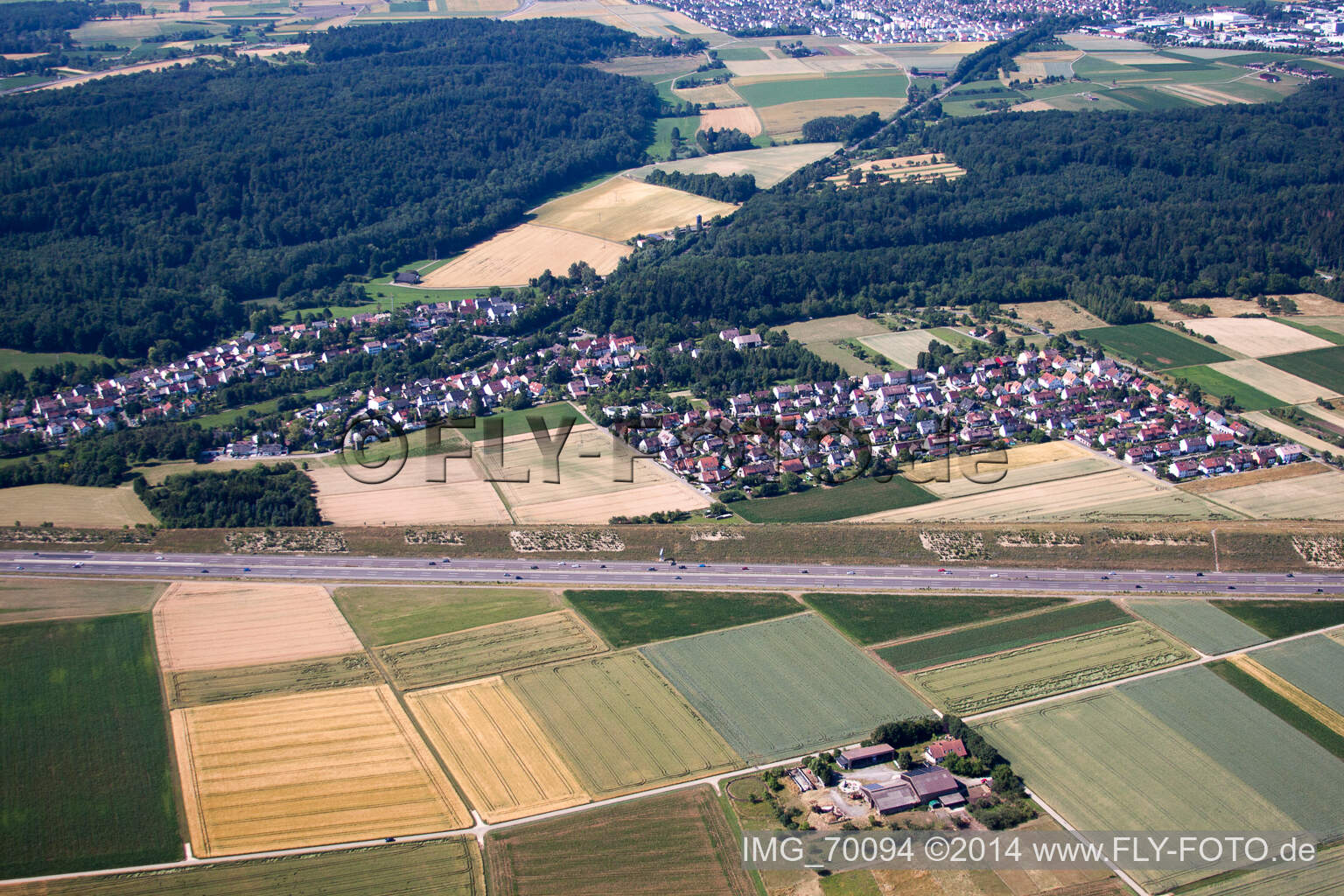 Vue aérienne de Ville du Sud à Rutesheim dans le département Bade-Wurtemberg, Allemagne