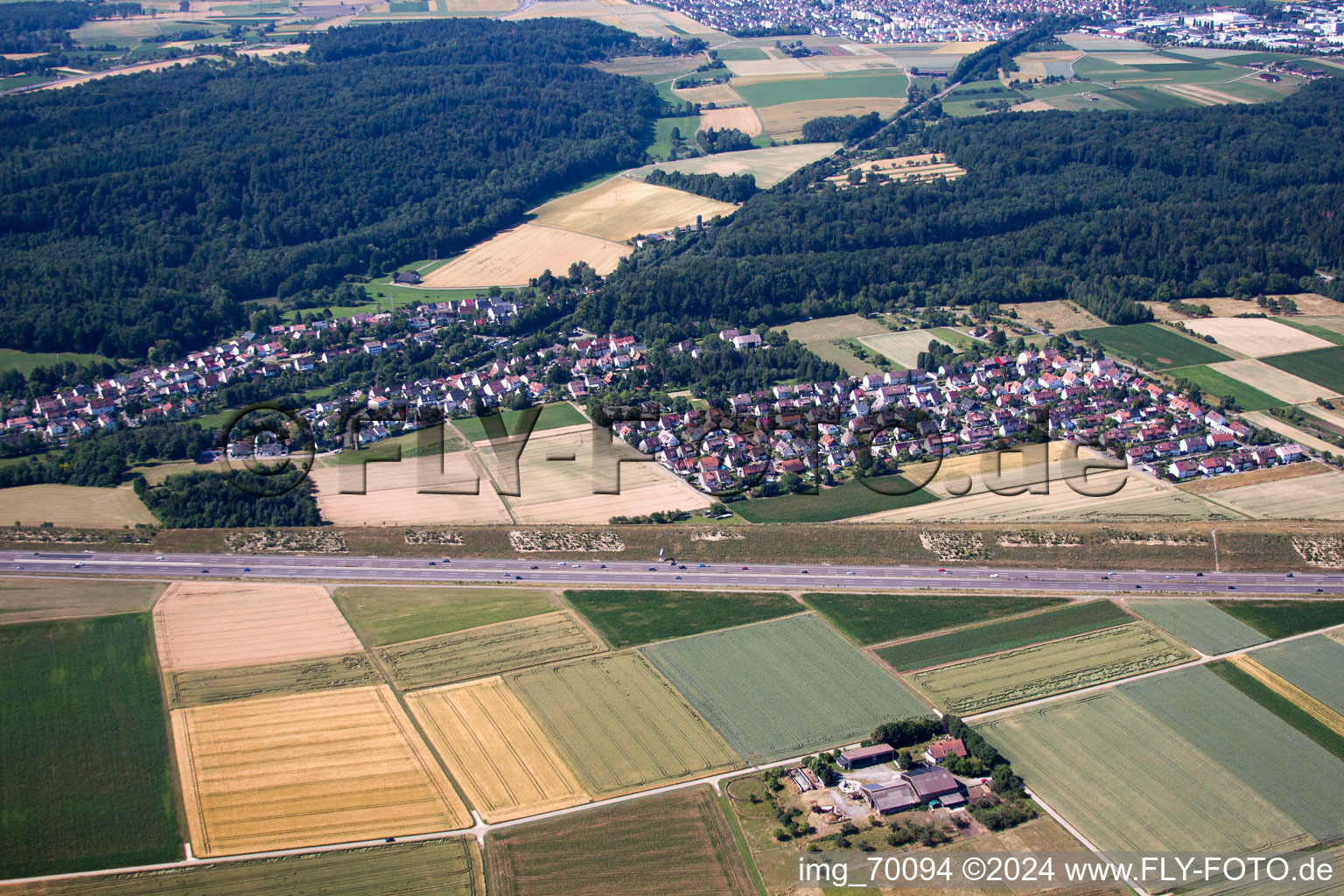 Vue aérienne de Ville du Sud à Rutesheim dans le département Bade-Wurtemberg, Allemagne